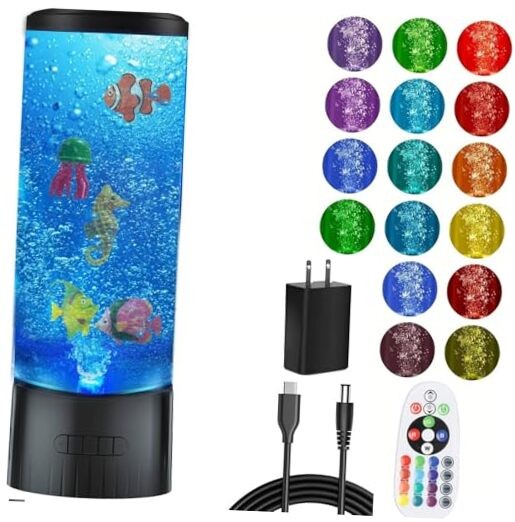 Sensory Bubble Tube Table Lamp – Extra Large 5.5-Inch Diameter, Calming
