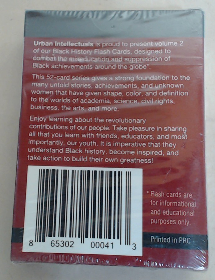Urban Intellectuals Black History Flash Cards Vol 2 Women Sealed New
