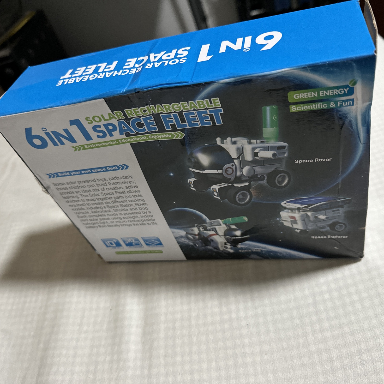 STEM 6 in 1 Solar Rechargeable Space Fleet Robots Learning Kit DIY Science NEW