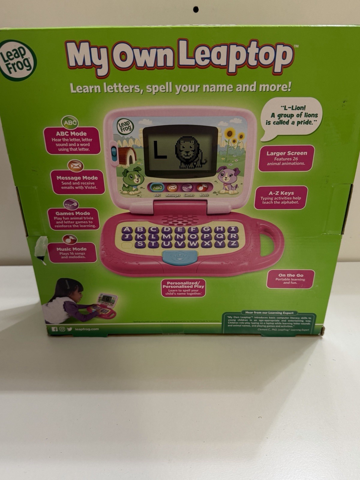 LeapFrog My Own Leaptop Violet & Friends Electronic Learning Toy for Ages 2+