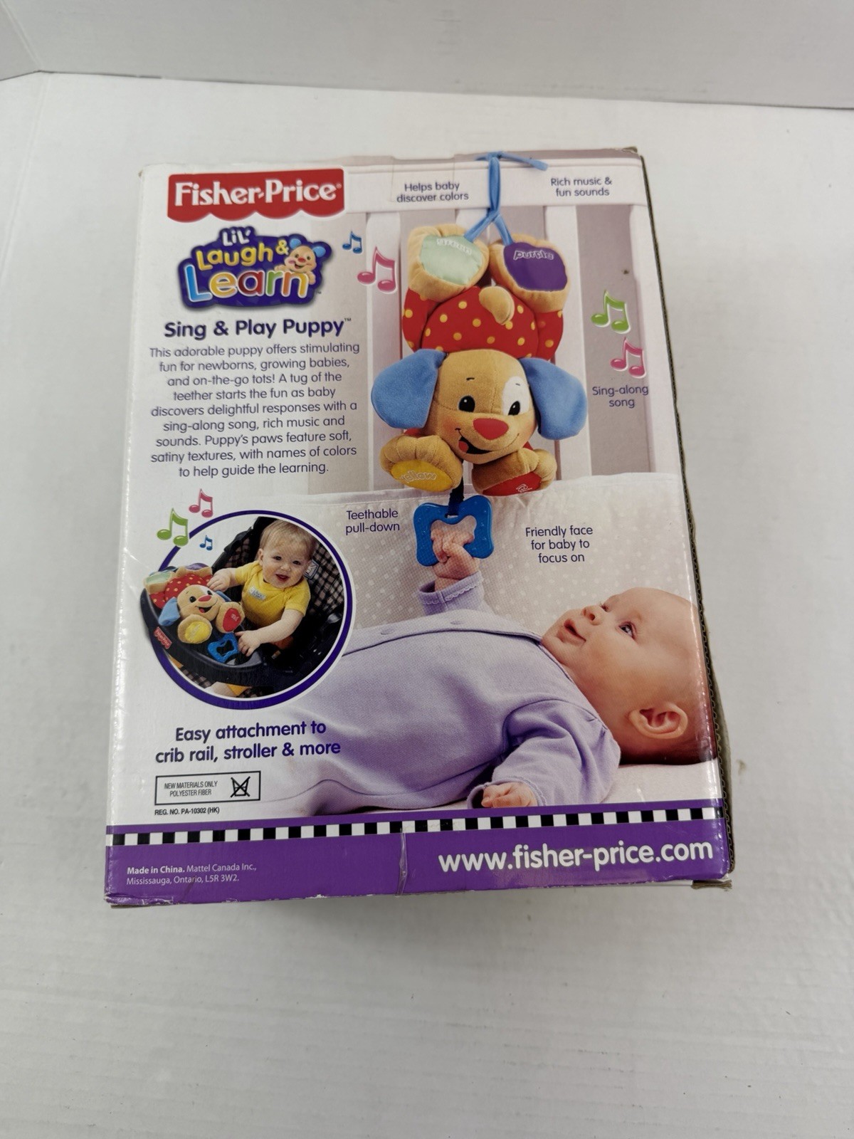 Lil Laugh & Learn Sing & Play Puppy By Fisher Price Infant Crib Toy NEW IN BOX