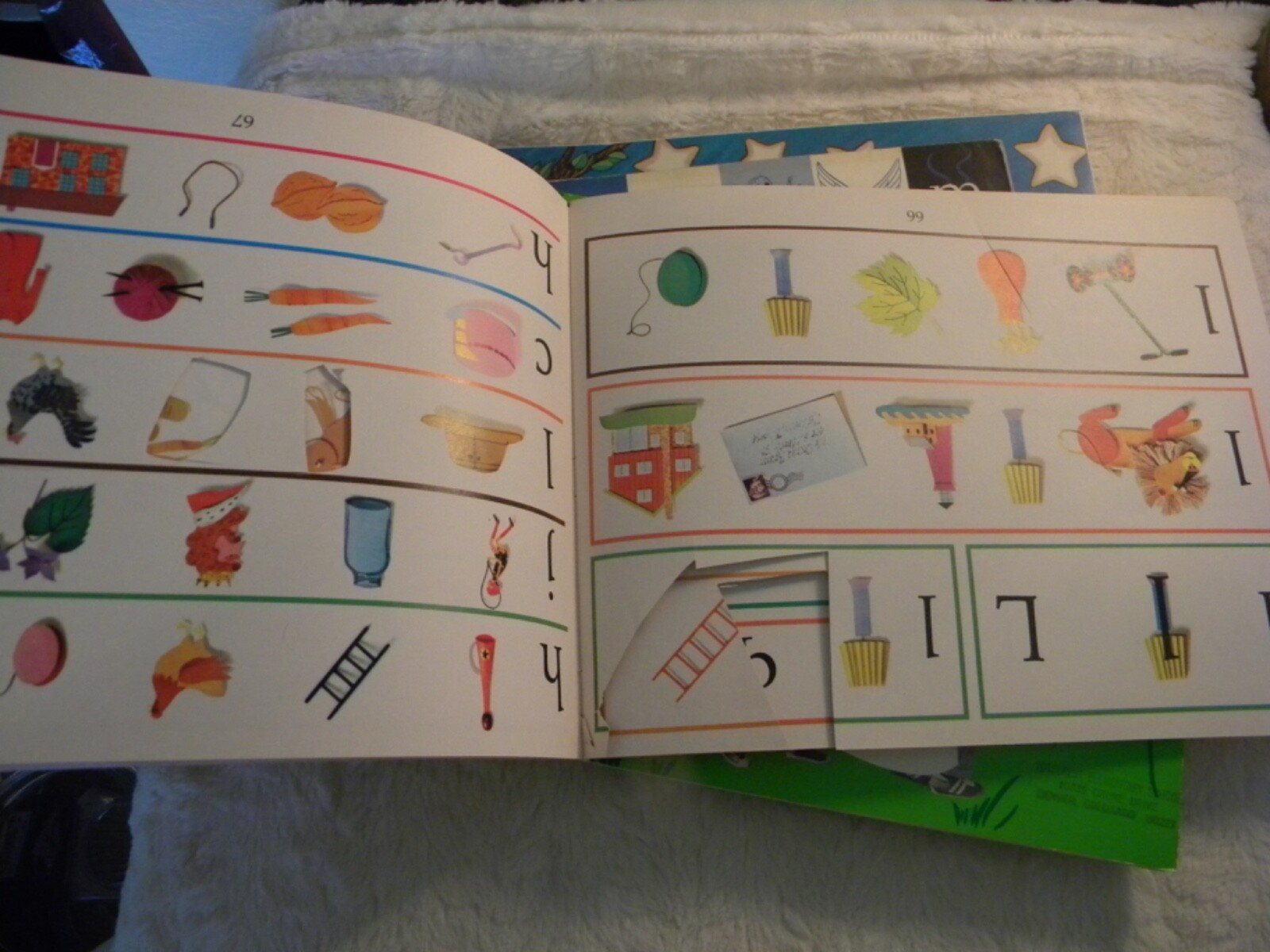 vintage Houghton Mifflin Getting Ready to Read 71 plastic toys, 6 wkbks, letters
