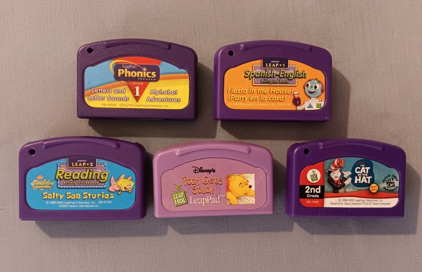 6 Leap Pad Up to 2nd Grade Books and Cartridges