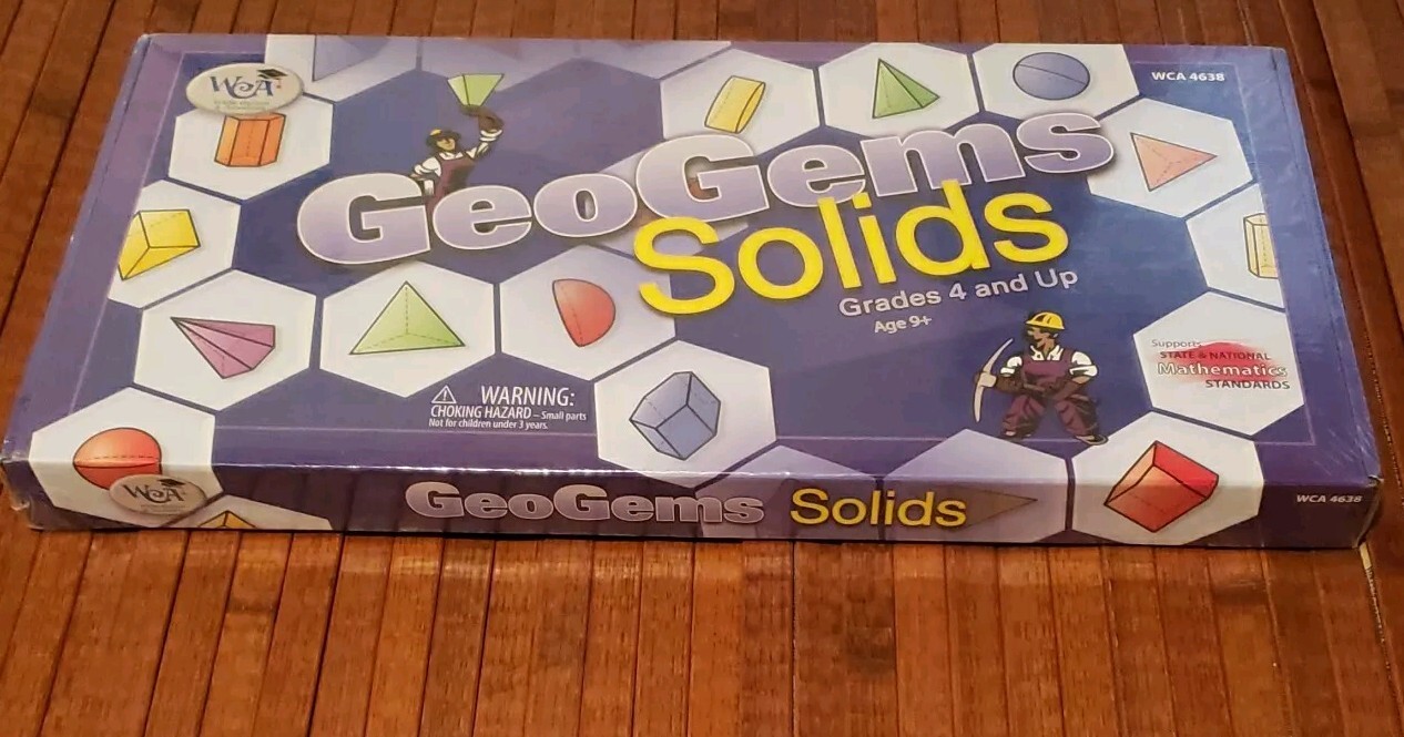 WCA Geogems Solids Math Board Game Learning Educational Grades 4 And Up Geometry