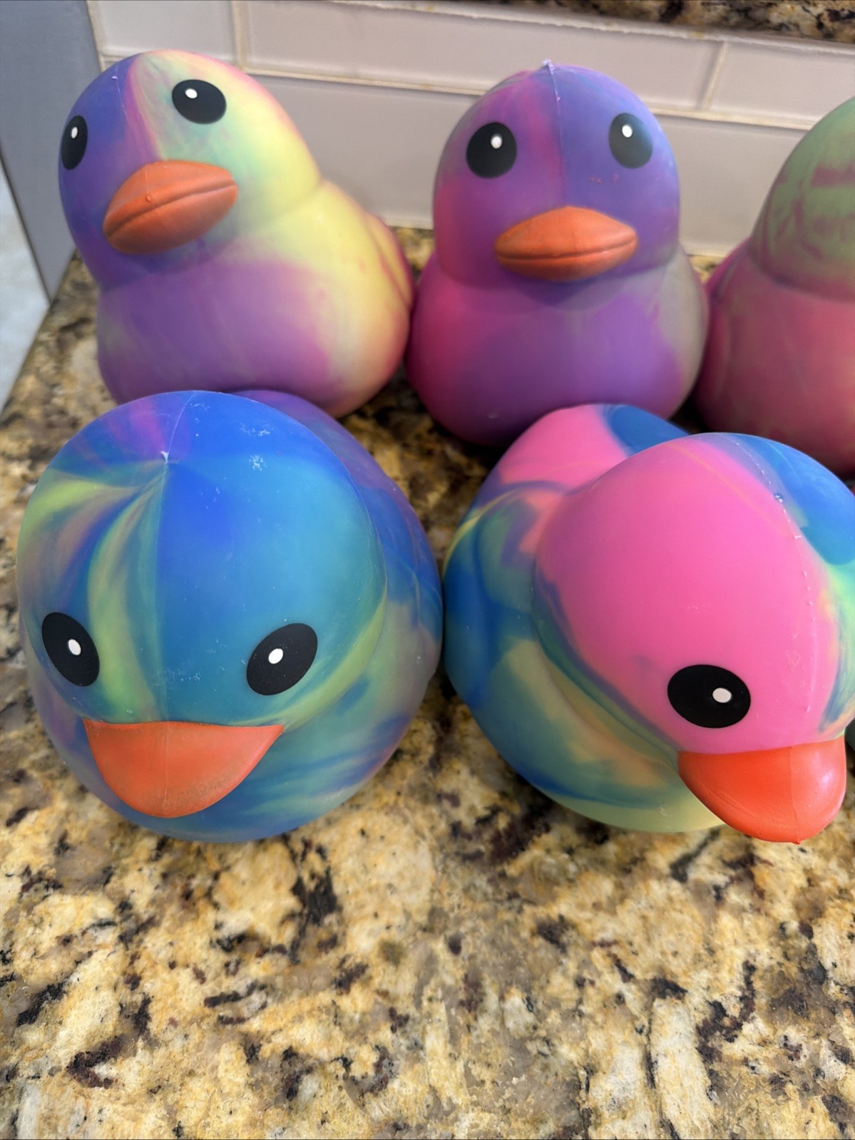 Toymendous Jumbo Squeezy Duck – Tie-Dye Squishy Stress Relief Toy – New