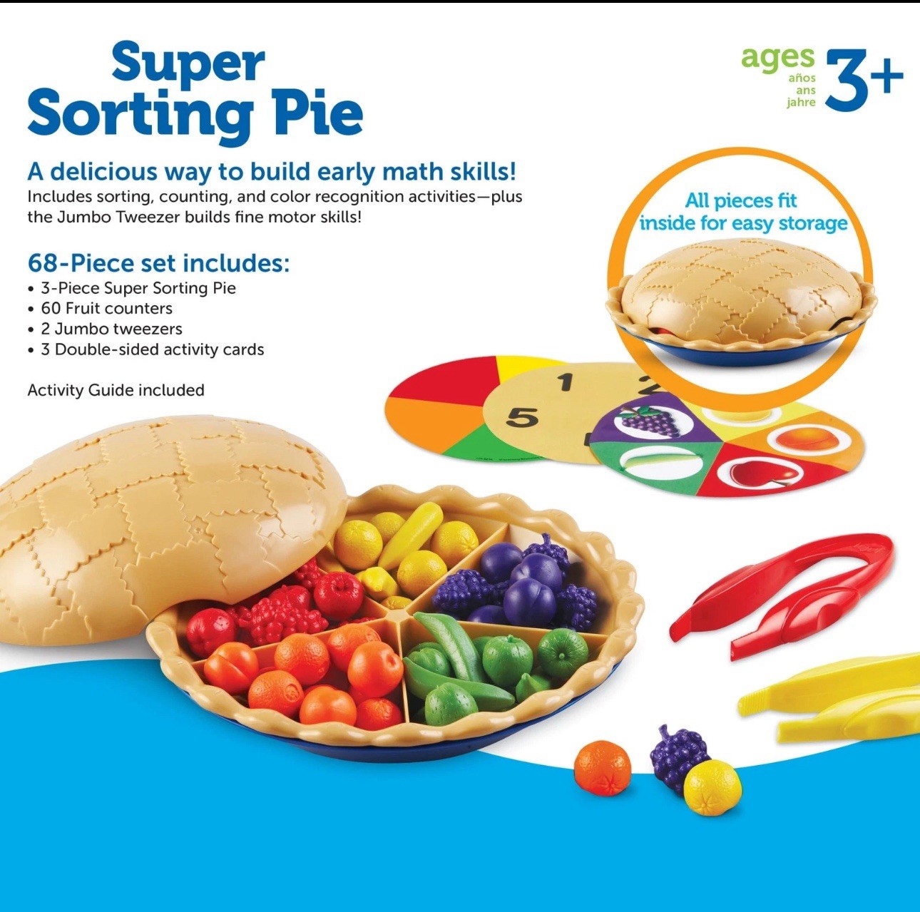 Learning Resources Super Sorting Pie, Fine Motor Toy, Play Food, Ages 3 and Up