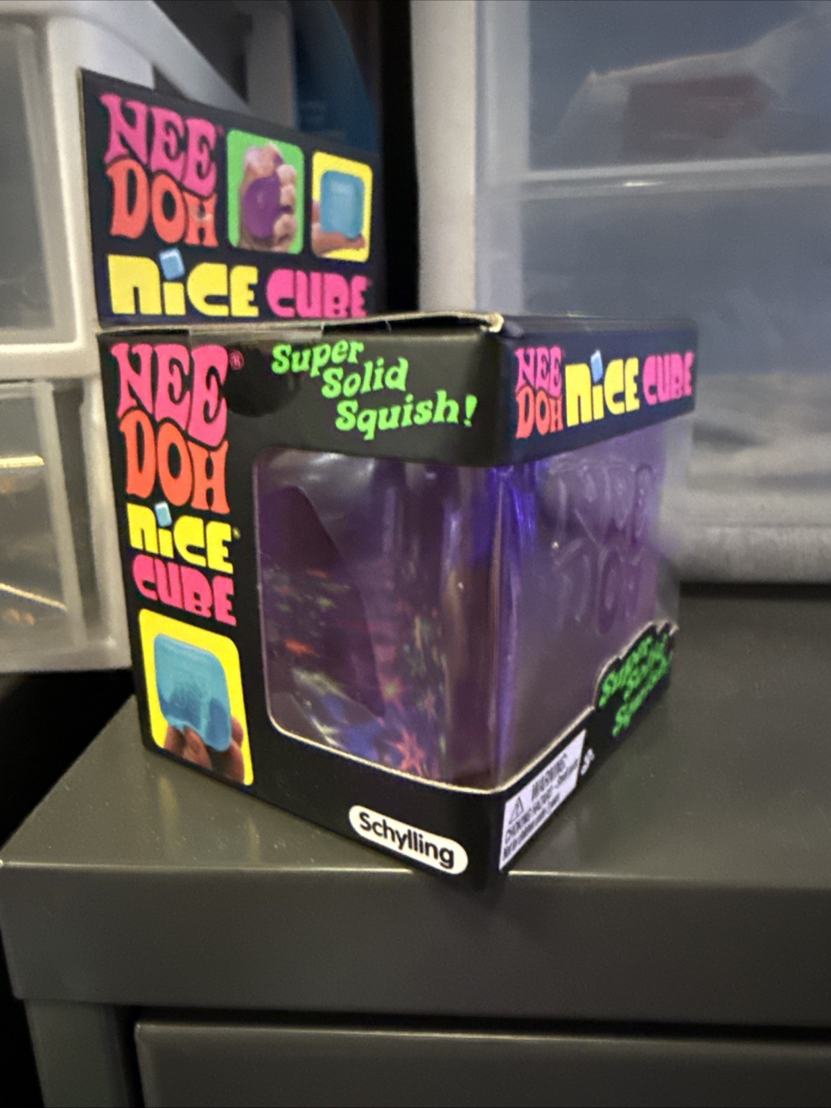 Nee Doh Nice Cube PURPLE ICE Super Solid Squish Authentic NEW Needoh