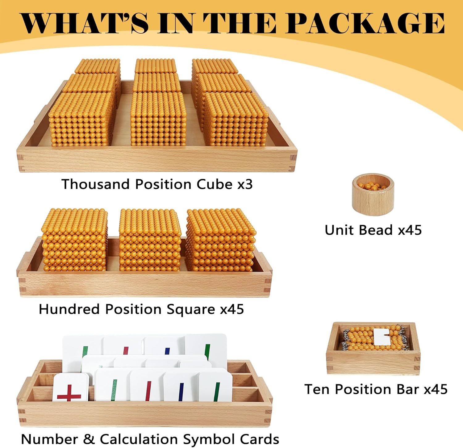 Golden Beads Montessori Toys, Math Manipulatives, Math Bank Game Toys for Pre..