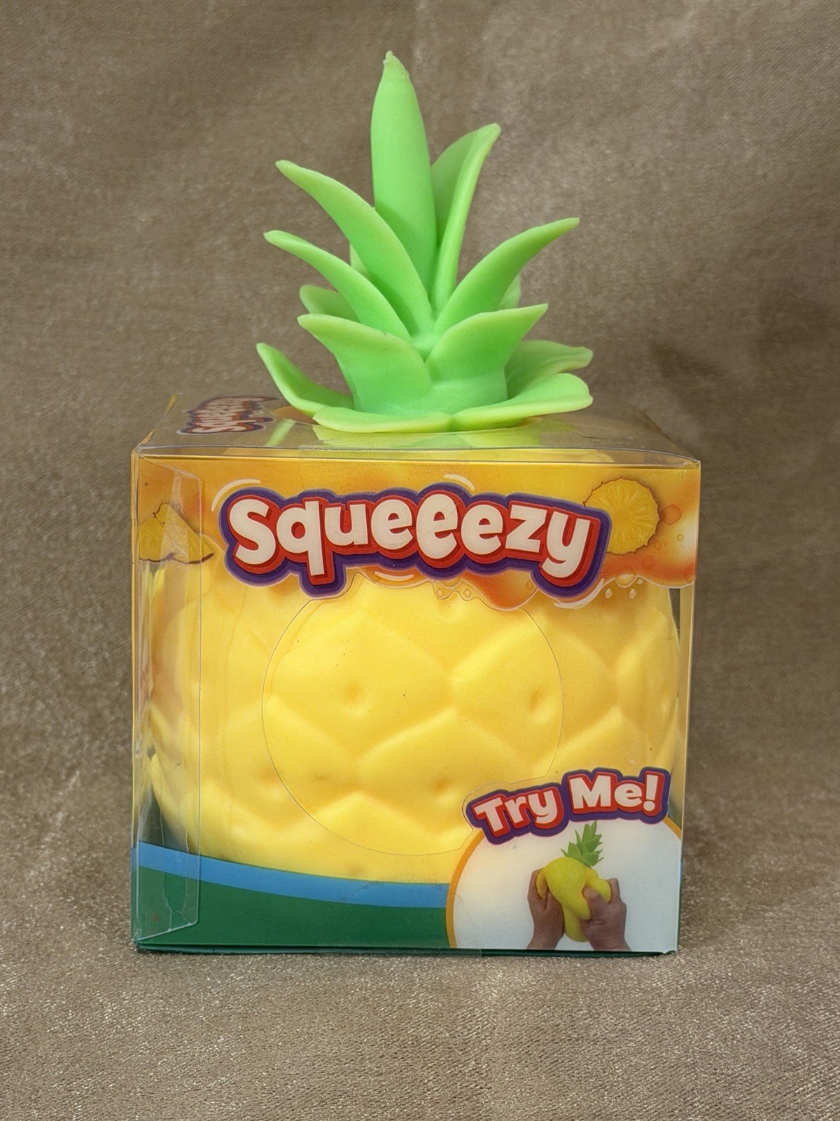 New And Sealed Sunny Days Squeeezy Pineapple Squeeze/Stretch/Fidget/Stress Toy