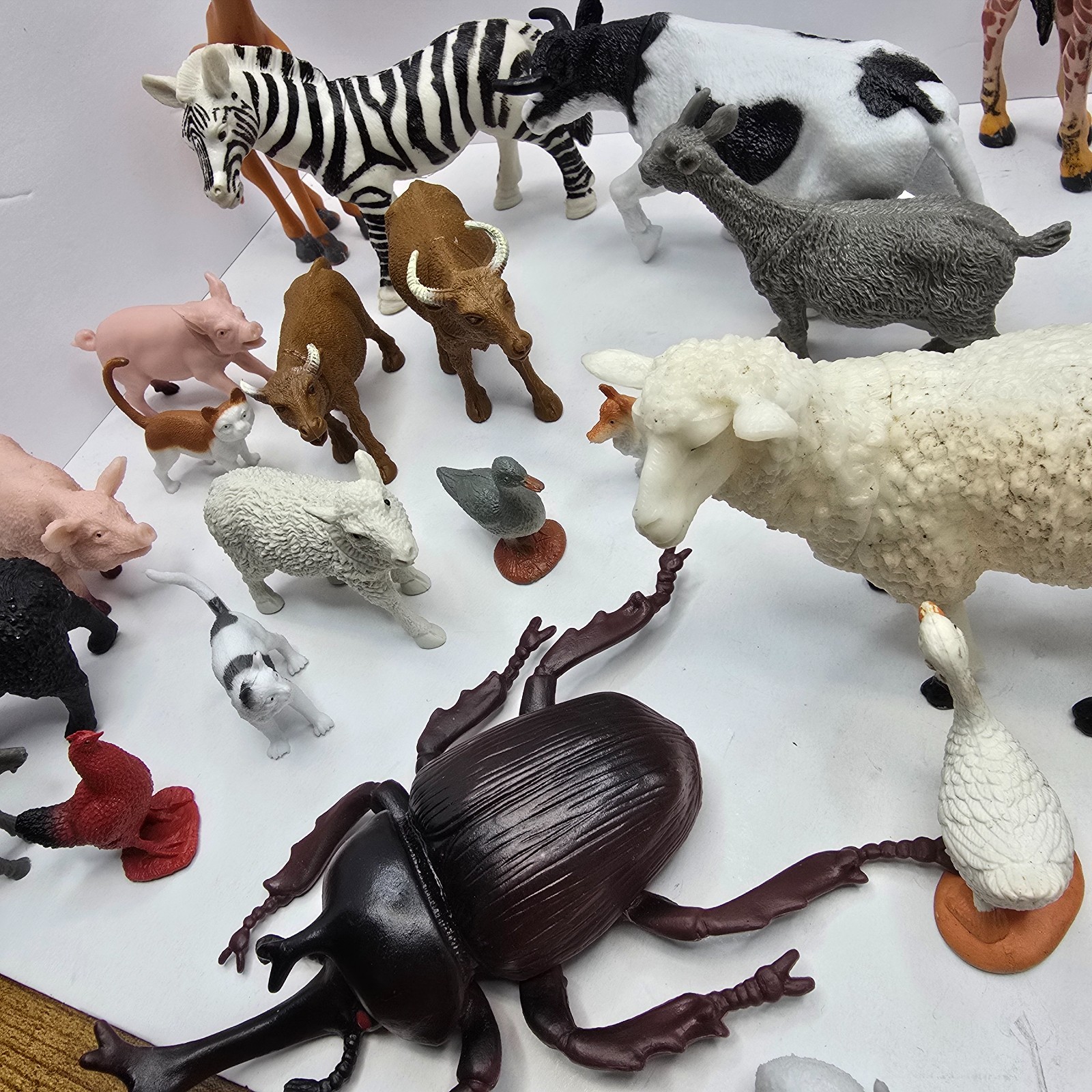 Lot Of 44 Various Land, Farm, Animal, Bugs Figures Vintage Modern Plastic Toys