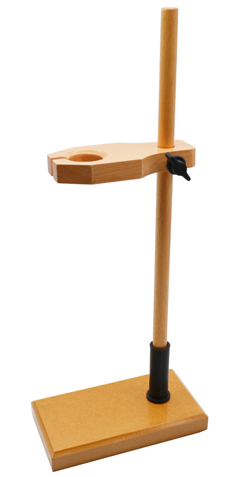 Adjustable Funnel Stand, Polished Wood, 1.5″ Hole Diameter, 17″ Tall -Eisco Labs