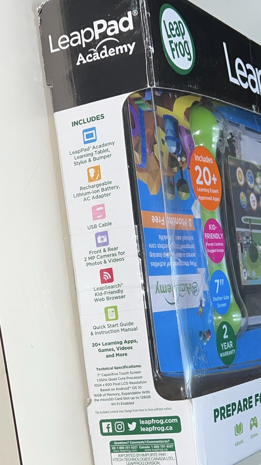 LeapFrog LeapPad Academy 7″ Learning Tablet for Kids Ages 3-8 Years open box