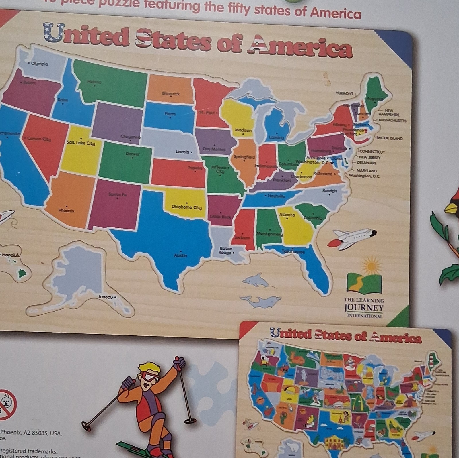 The Learning Journey International USA Map 50-Piece Geography Puzzle, Multicolor