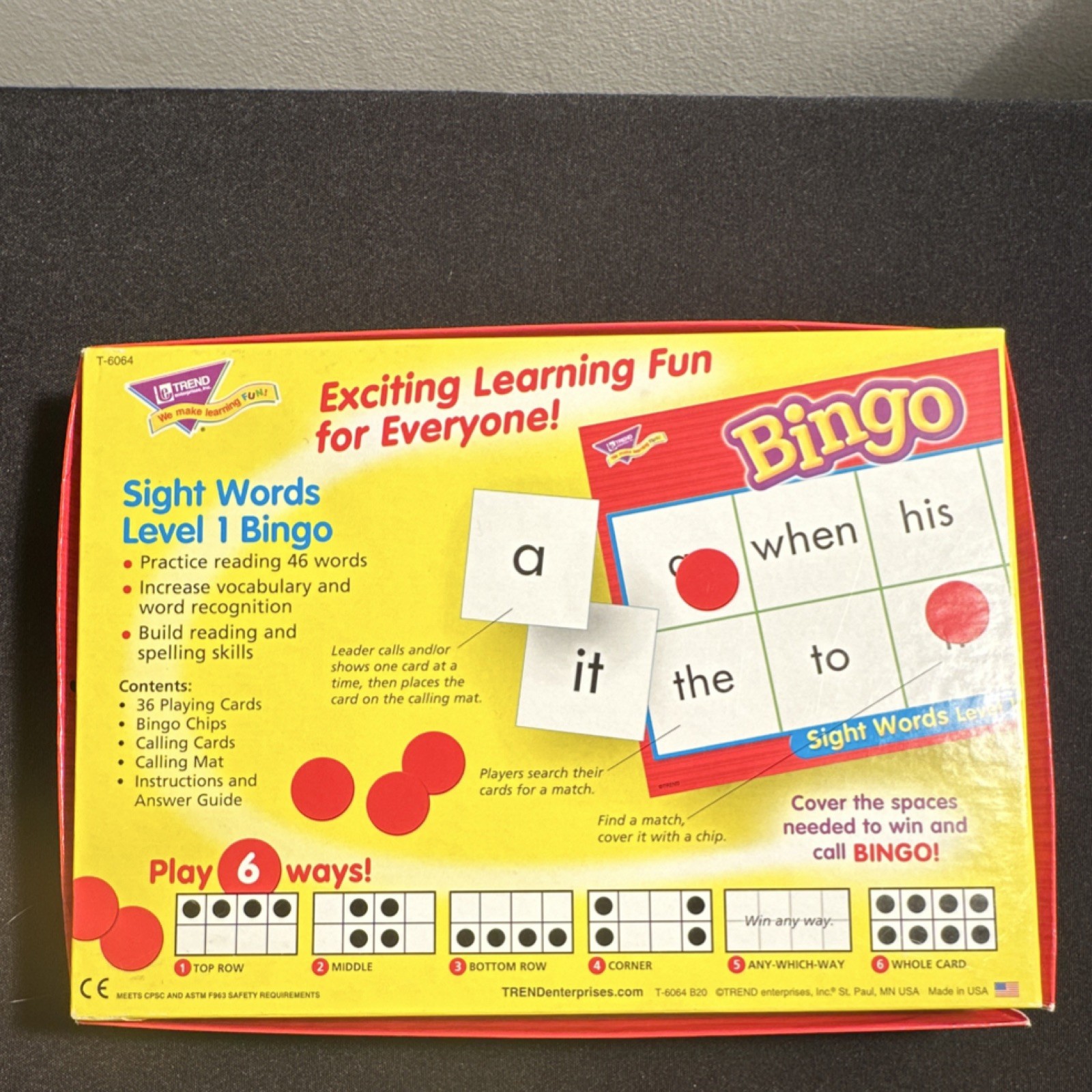 TREND Enterprises Sight Words Bingo Level 1 & 2 Educational Game Ages 5 & Up