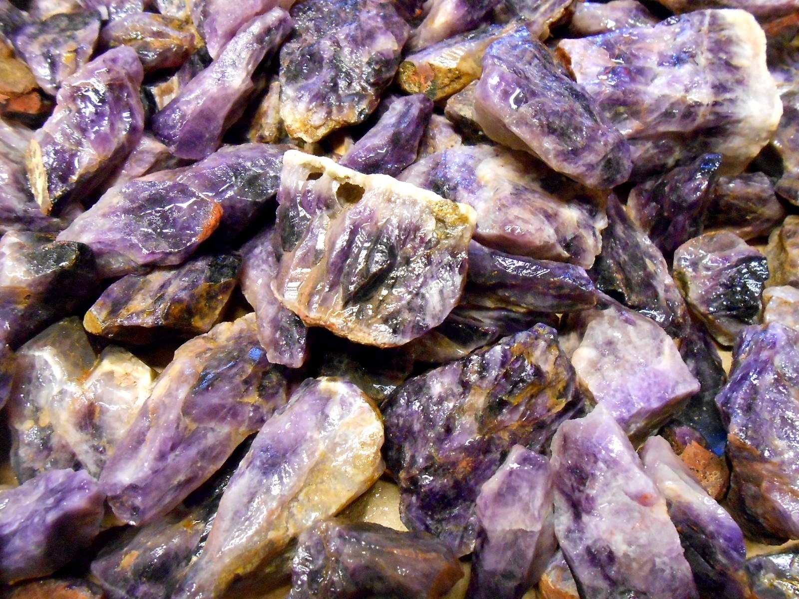 Rock Tumbler Gem Refill Kit Authentic Brazil Amethyst Crystal Rough-Rich Purp…
