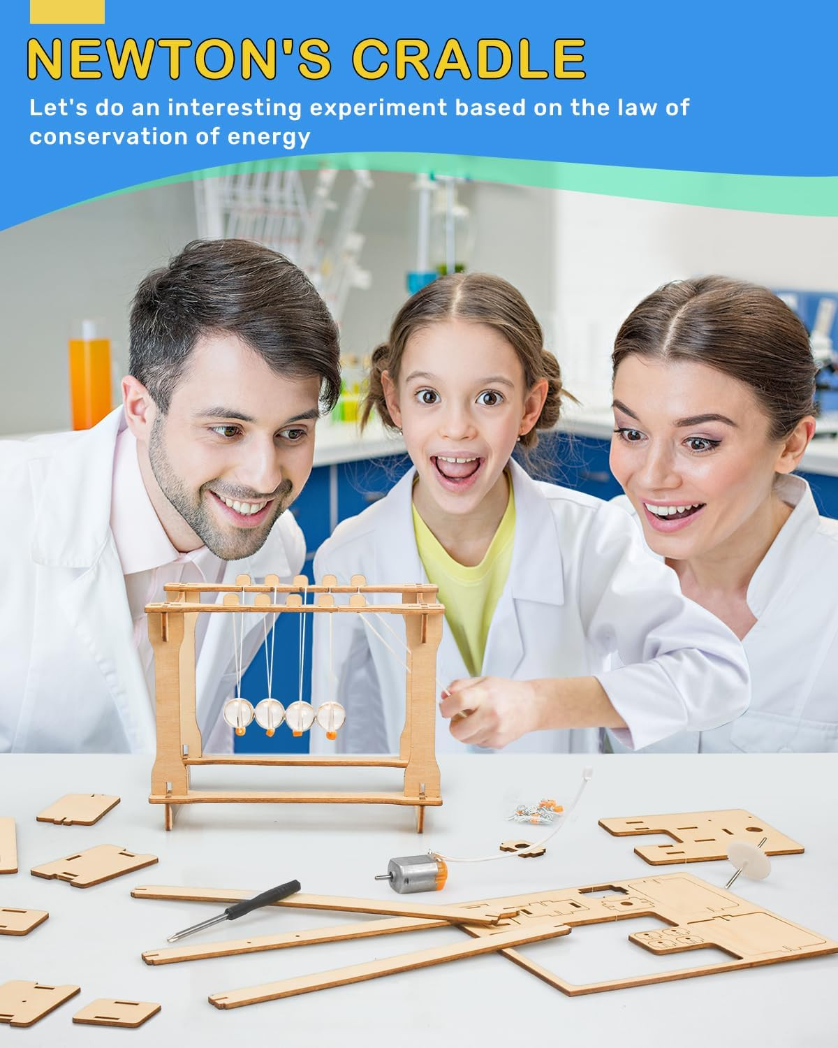 5 Set STEM Science Kits for Kids Age 8-12, Wooden Building STEM Projects 8-10, 3