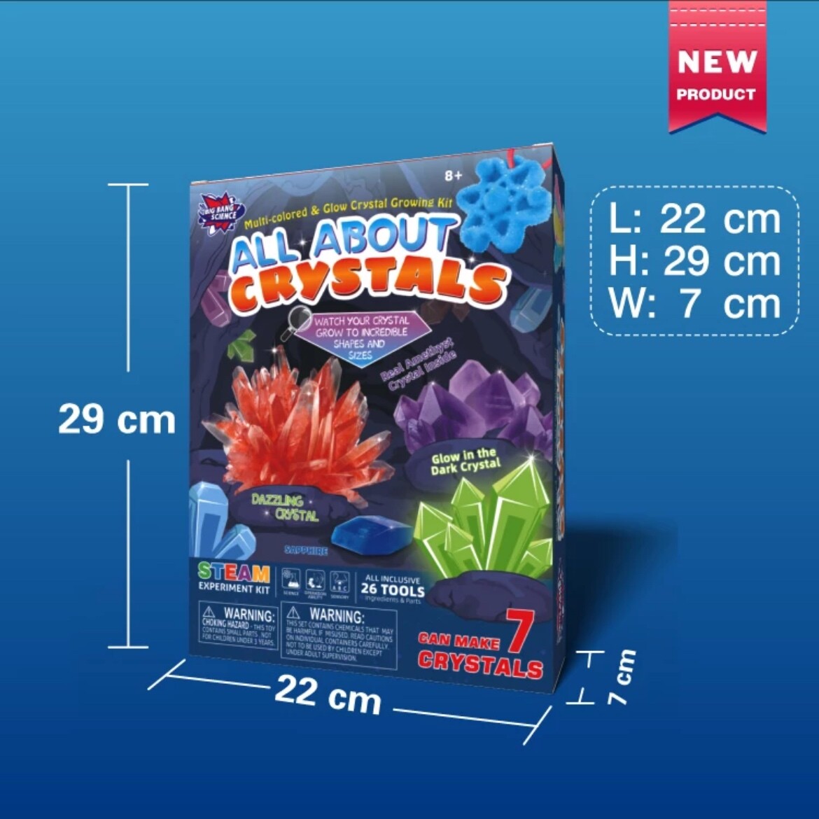 BIG BANG SCIENCE Kids Multicolor Crystal Growing Kit Birthday Christmas Gift