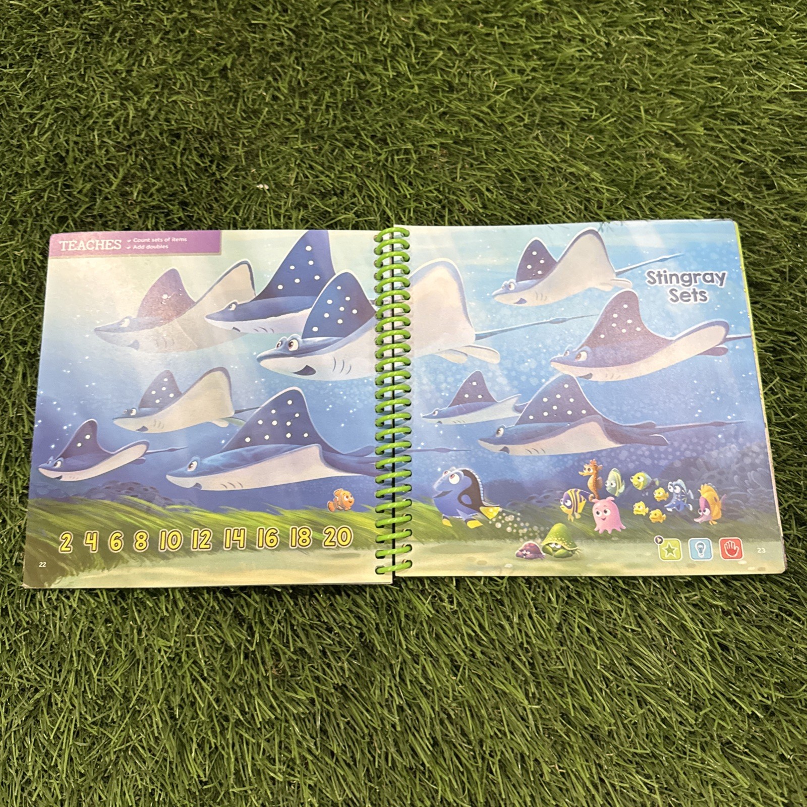 NEW LeapFrog Leap Start Kindergarten-1st Grade book — DISNEY PIXAR MATH ACTION