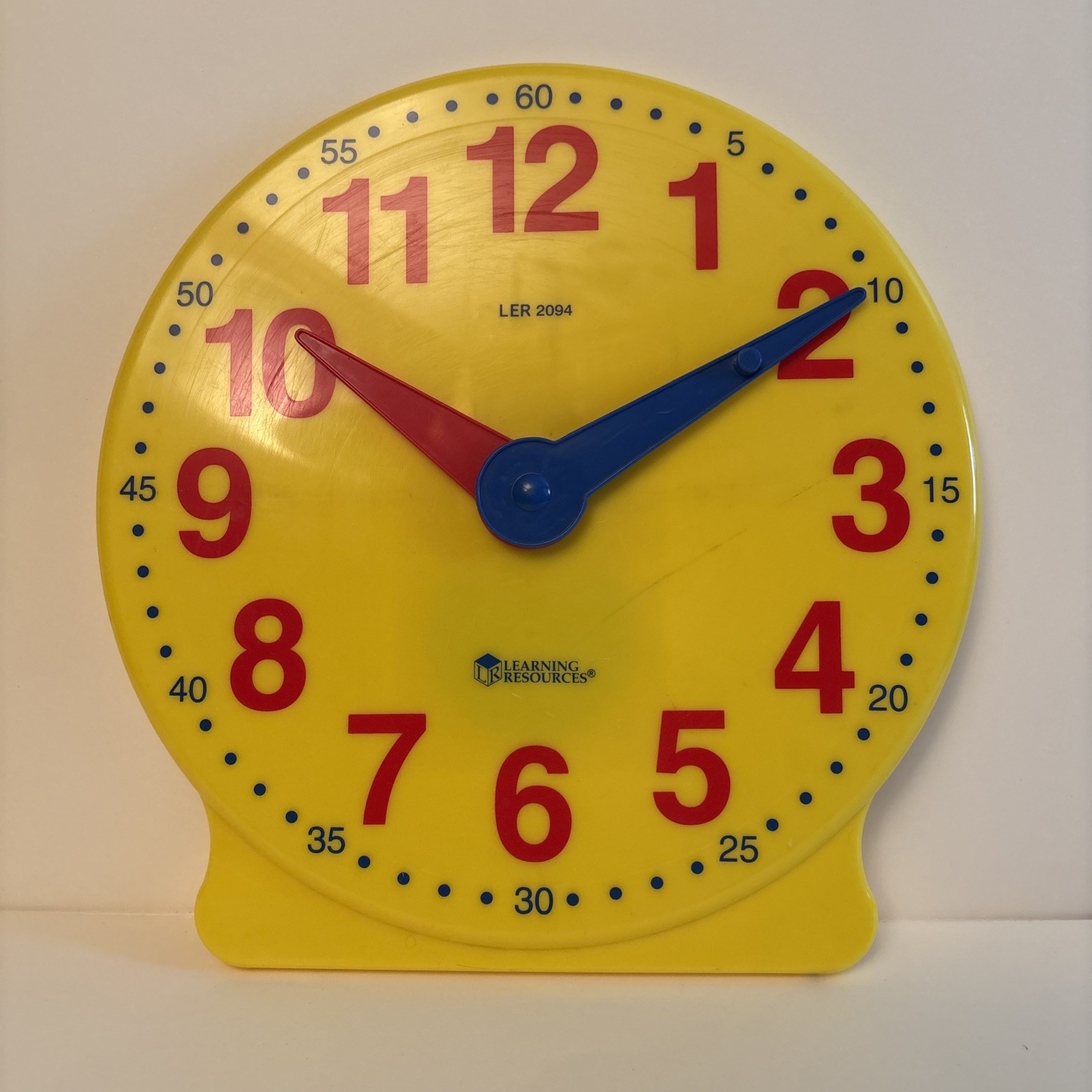 Vintage Large Learning Resources Yellow Clock Size 13” Gear Operated Time