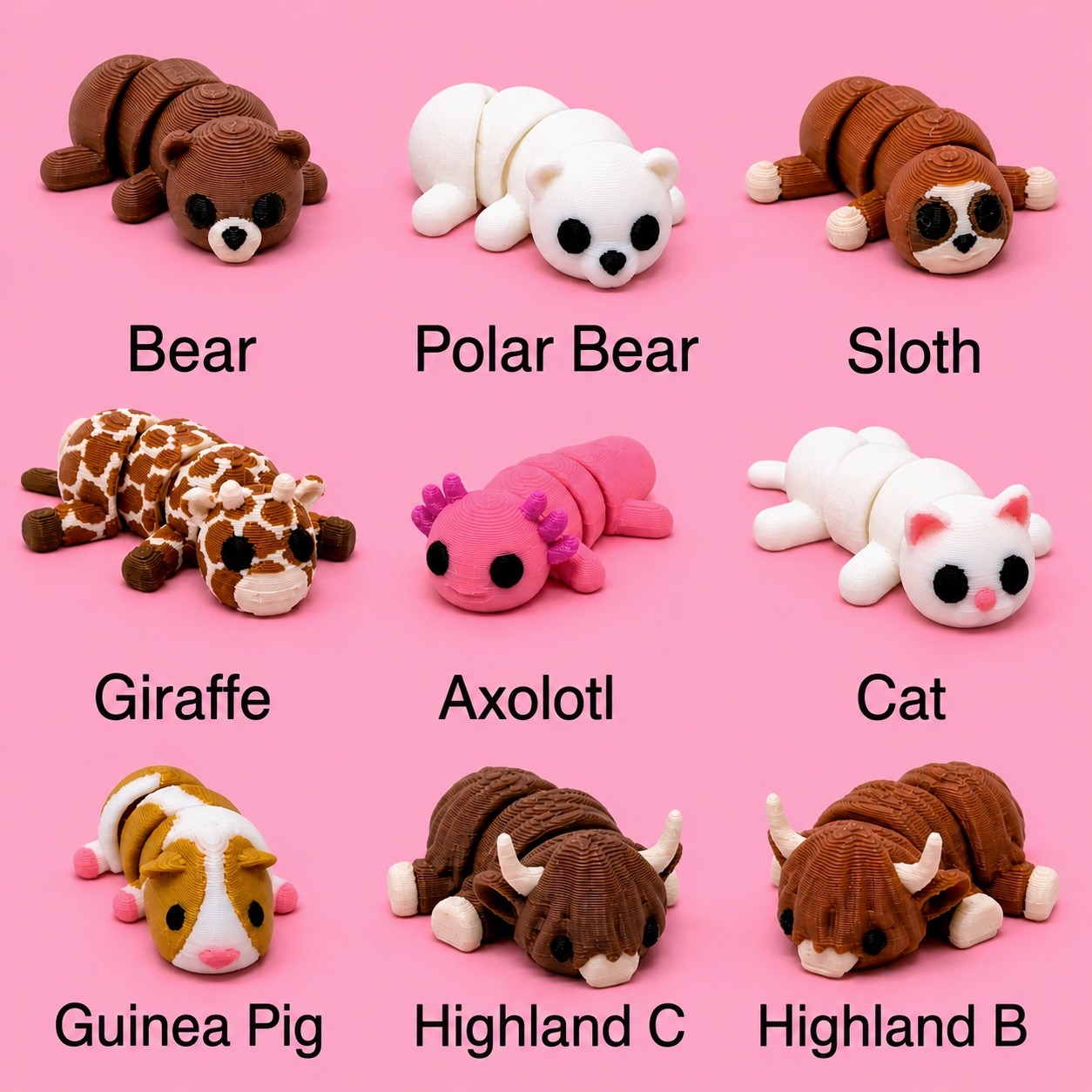 Mini Pocket Pets 300 Mystery Pack: Sensory Fidget Animal Toys – 3D Printed PLA