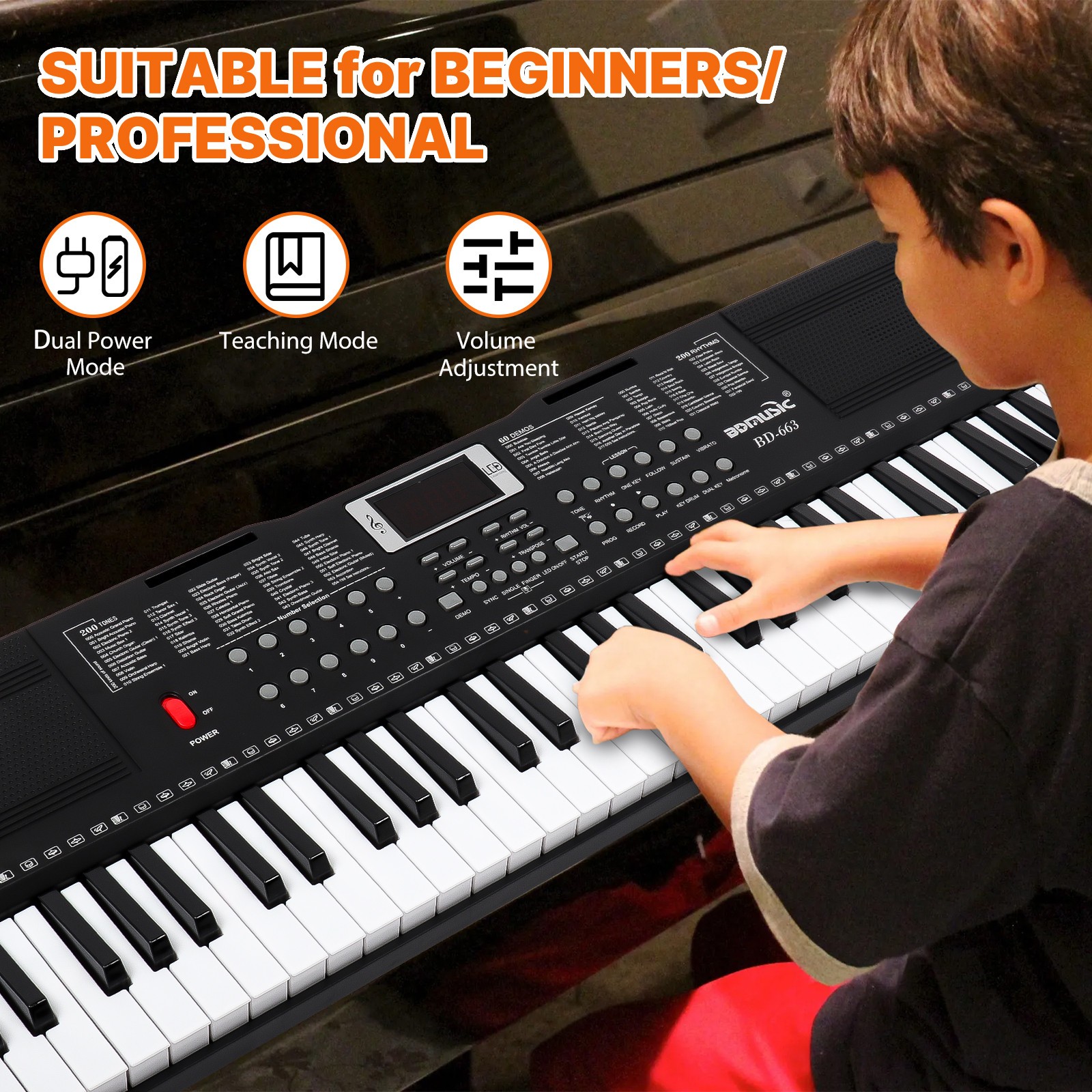88 Key Electric Digital Piano Keyboard Weighted Key w/Pedal,Power Supply and Bag