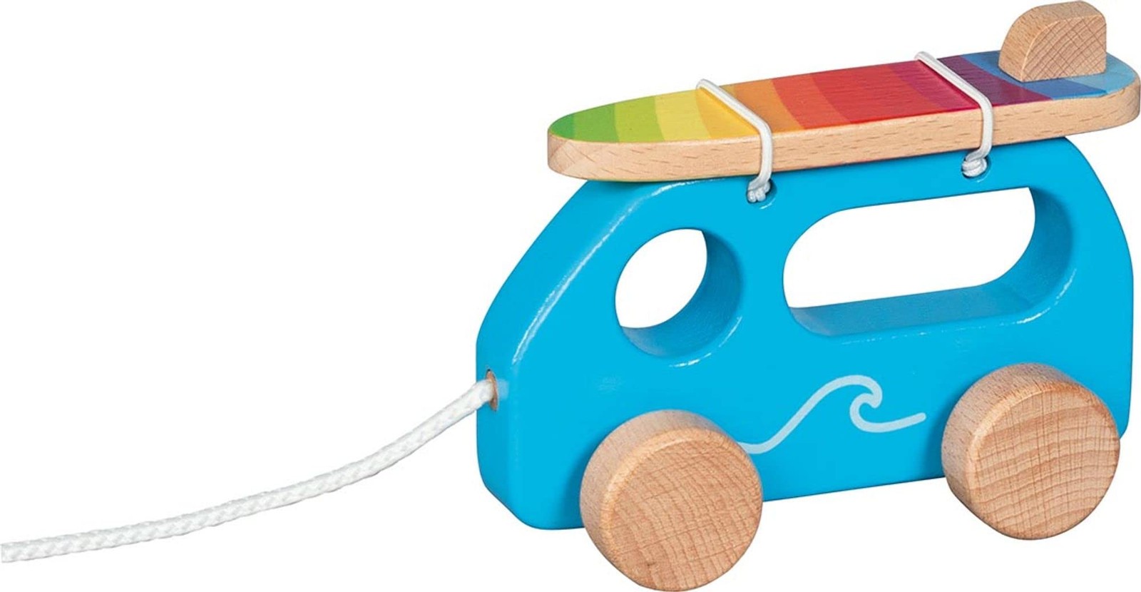 goki 54858 – Pull Vehicle Surfer Van – Modern Design – Removable Surfboard