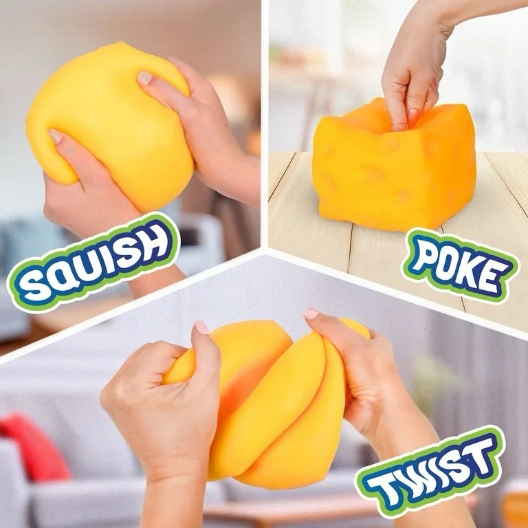 🧀Large Squeeze Cheese Yellow Squishy Toy, – NEW!🧀