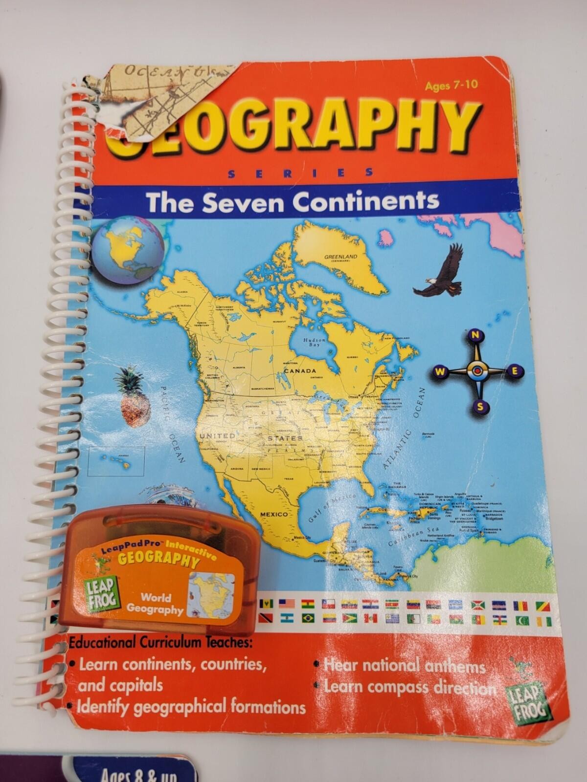 LeapFrog Quantum Pad Books Lot Geography Grammar Time Kids Harry Potter 3pc