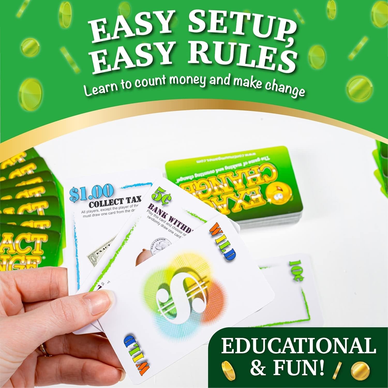 Exact Change Card Game – Fun Learning for Families 2-6 Players