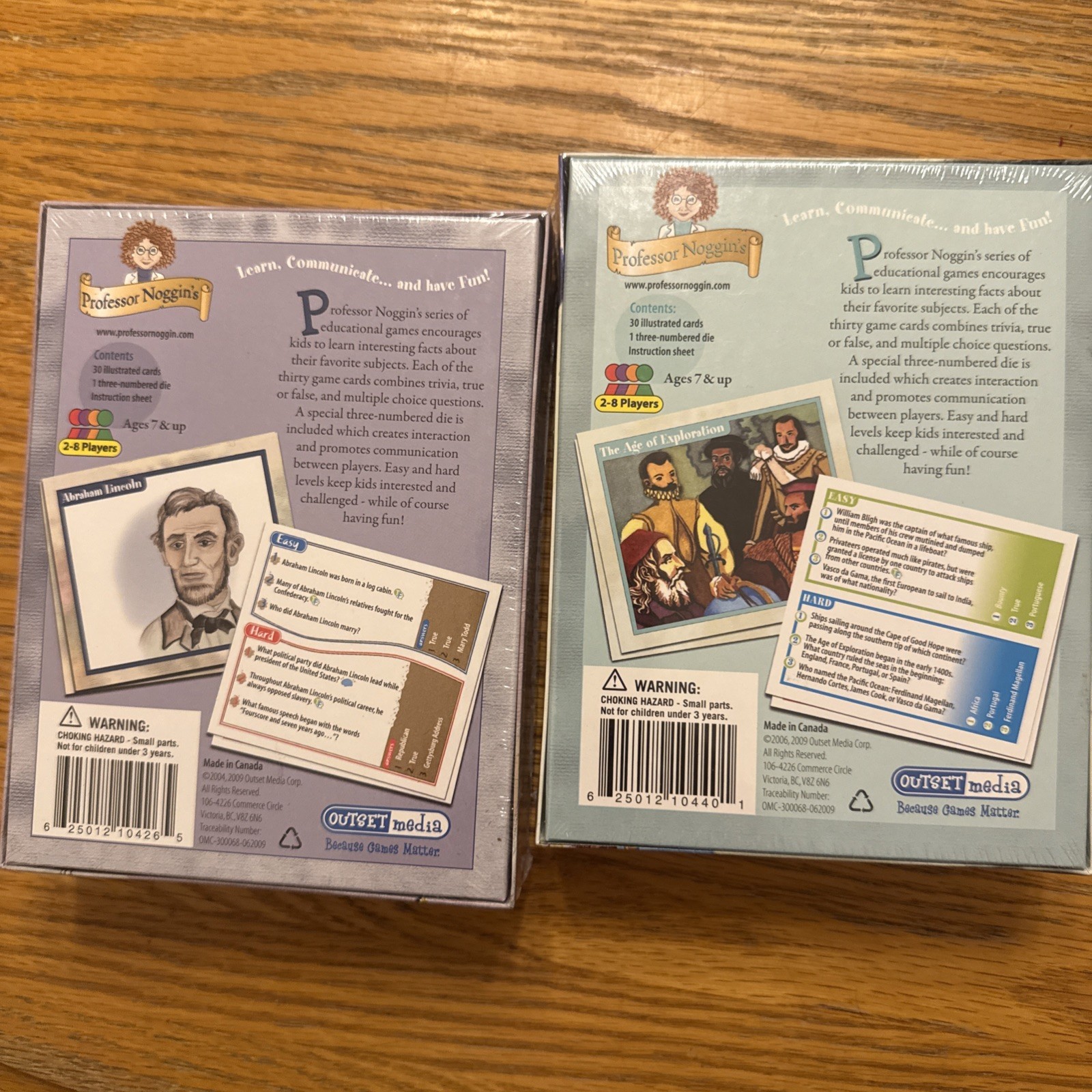 Lot 2 Professor Noggin’s History Of United States Card Game Civil War Explorers
