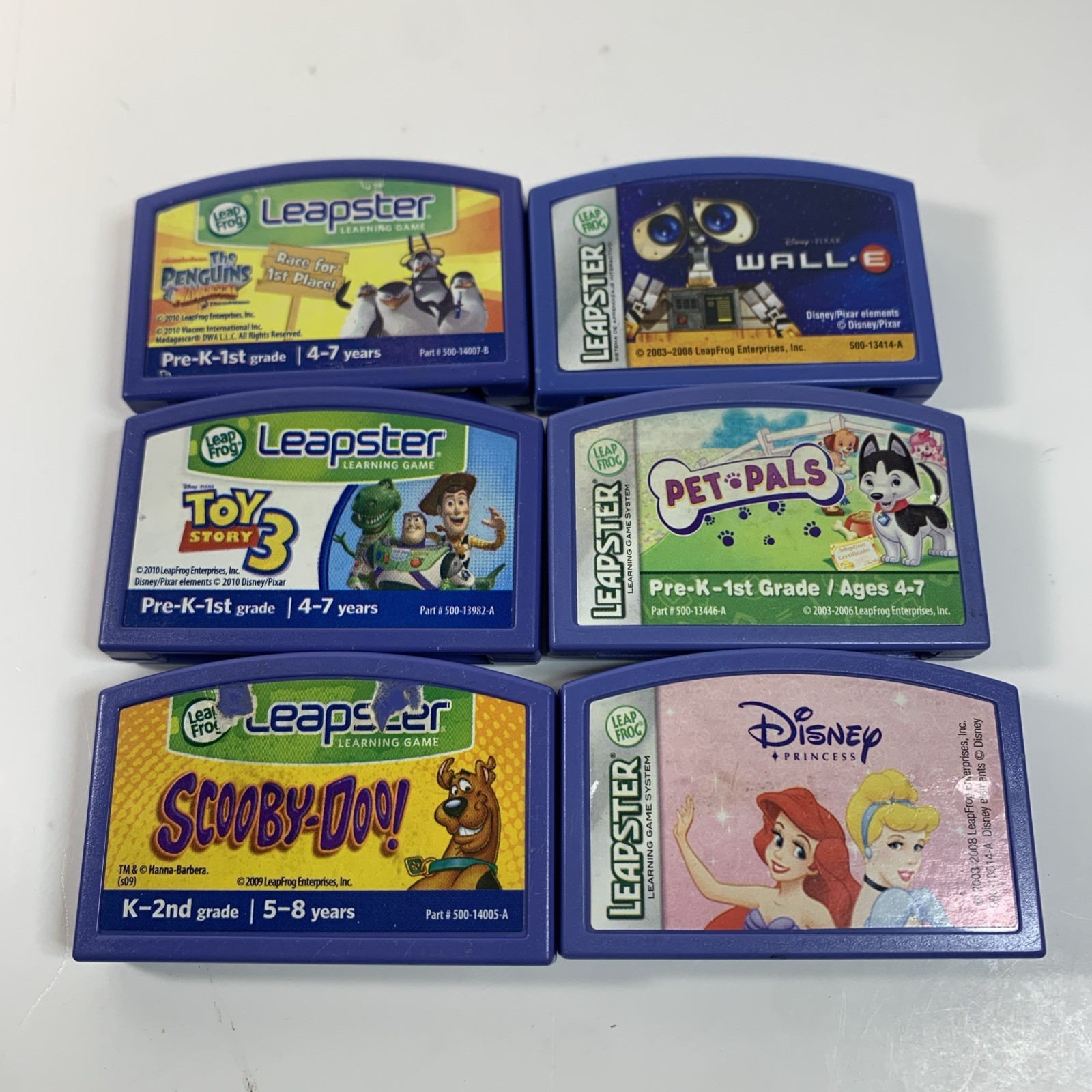 Leapster Leap Frog Electronic Learning Game Cartridges Mixed Lot of 6 All Tested