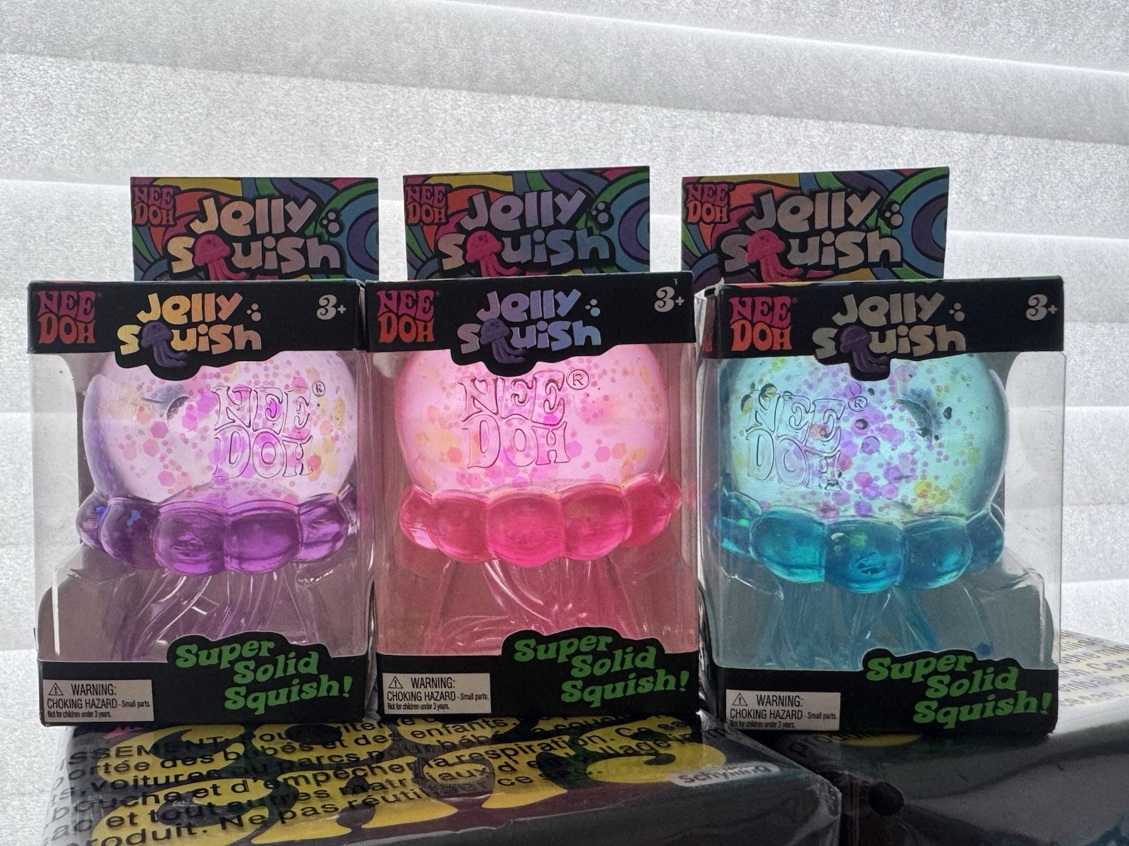 Set of 3 – NeeDoh Jelly Squish – Authentic Schylling Pink/Blue/Purple NIB