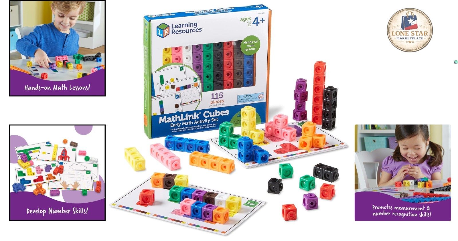 Hands-On MathLink Cubes Activity Set – 115 Pieces, Perfect for Homeschooling