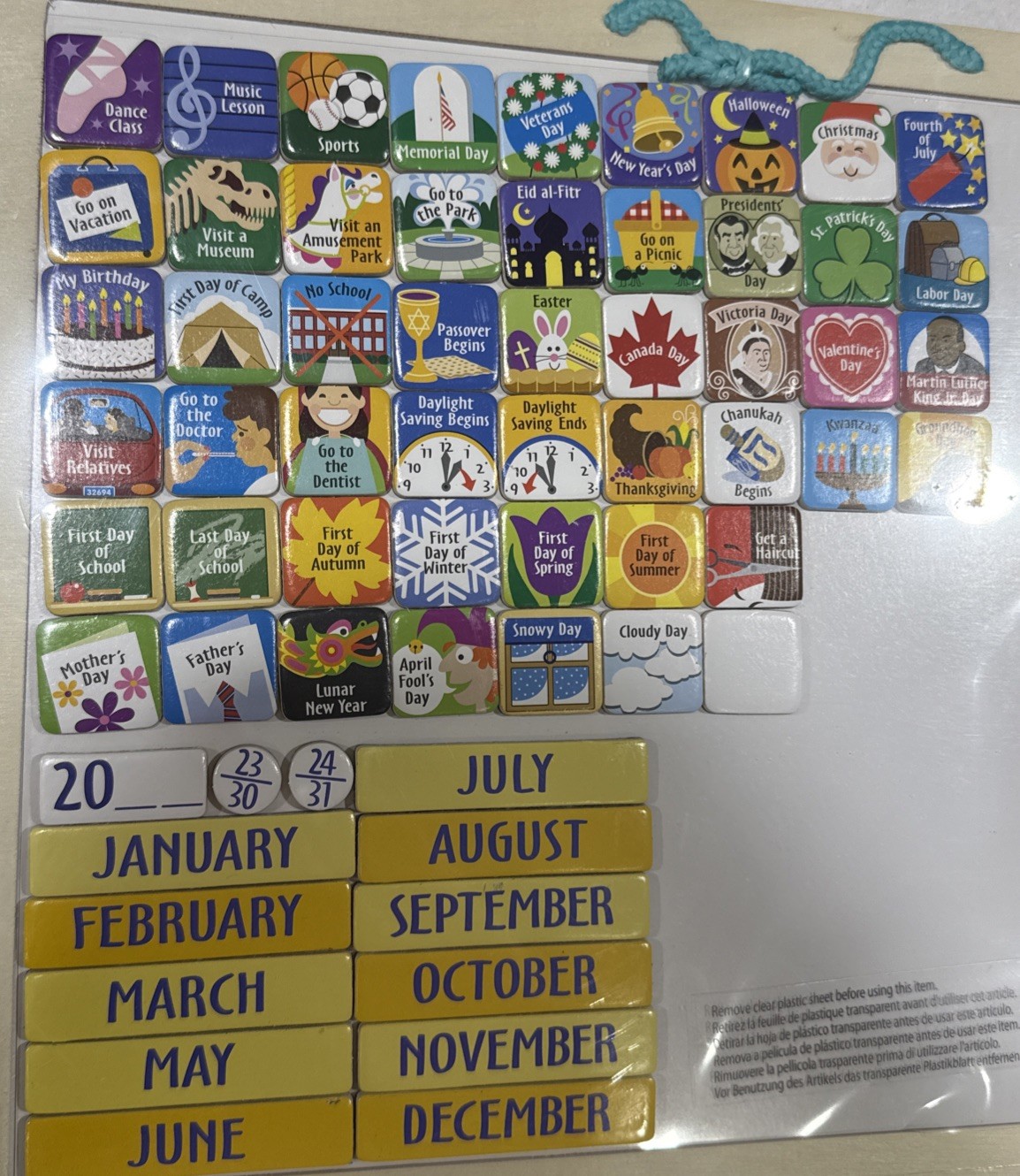 Melissa & Doug Monthly Magnetic Calendar Magnet Toy with 112 Magnets, Multicolor