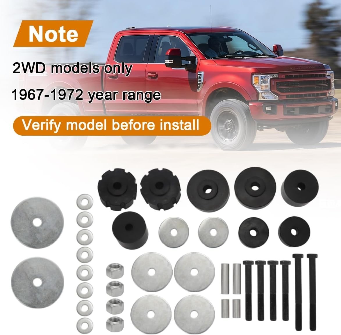 36 Pcs Cab Body Mount Kit for Ford F100 F250(1967-1972), Replacement for C7TZ-54