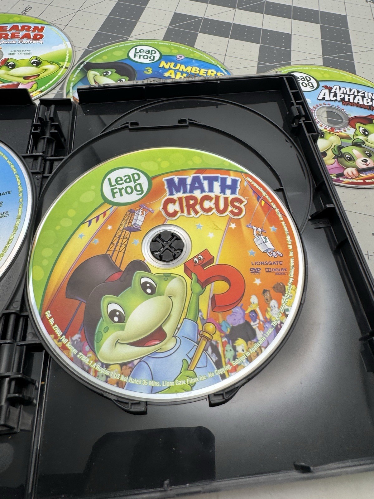 Leap Frog 3 DVD Learning Collection Alphabet Numbers Learn To Read Plus 3 Bonus!
