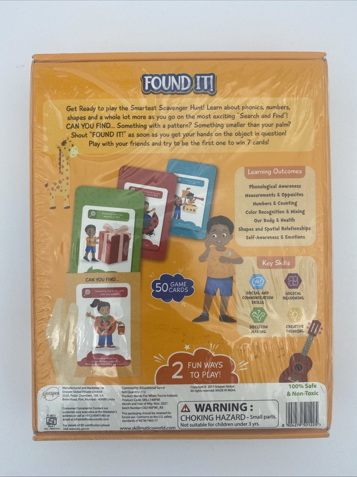 Skillmatics FOUND IT Indoors Scavenger Hunt Card Game Educational NEW Sealed