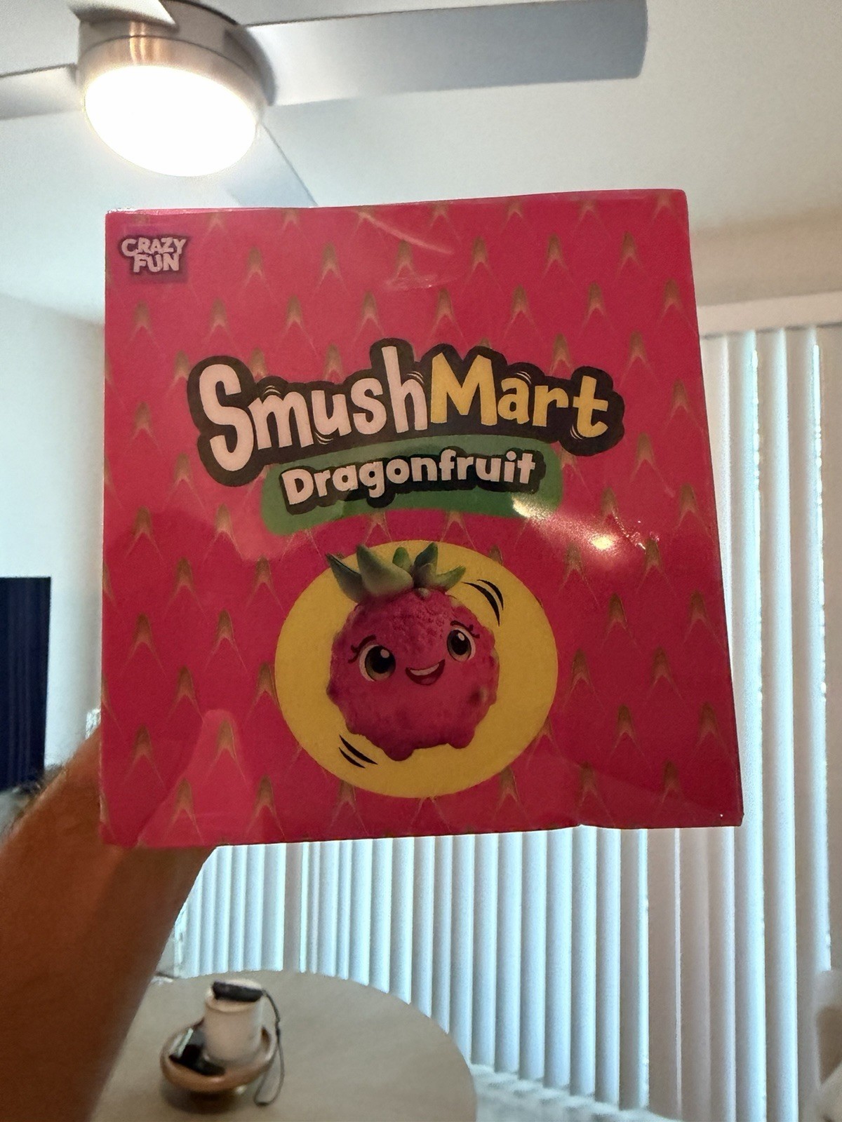 SmushMart Dragonfruit Squishy Tactile Squeeze Toy, Pink/Green