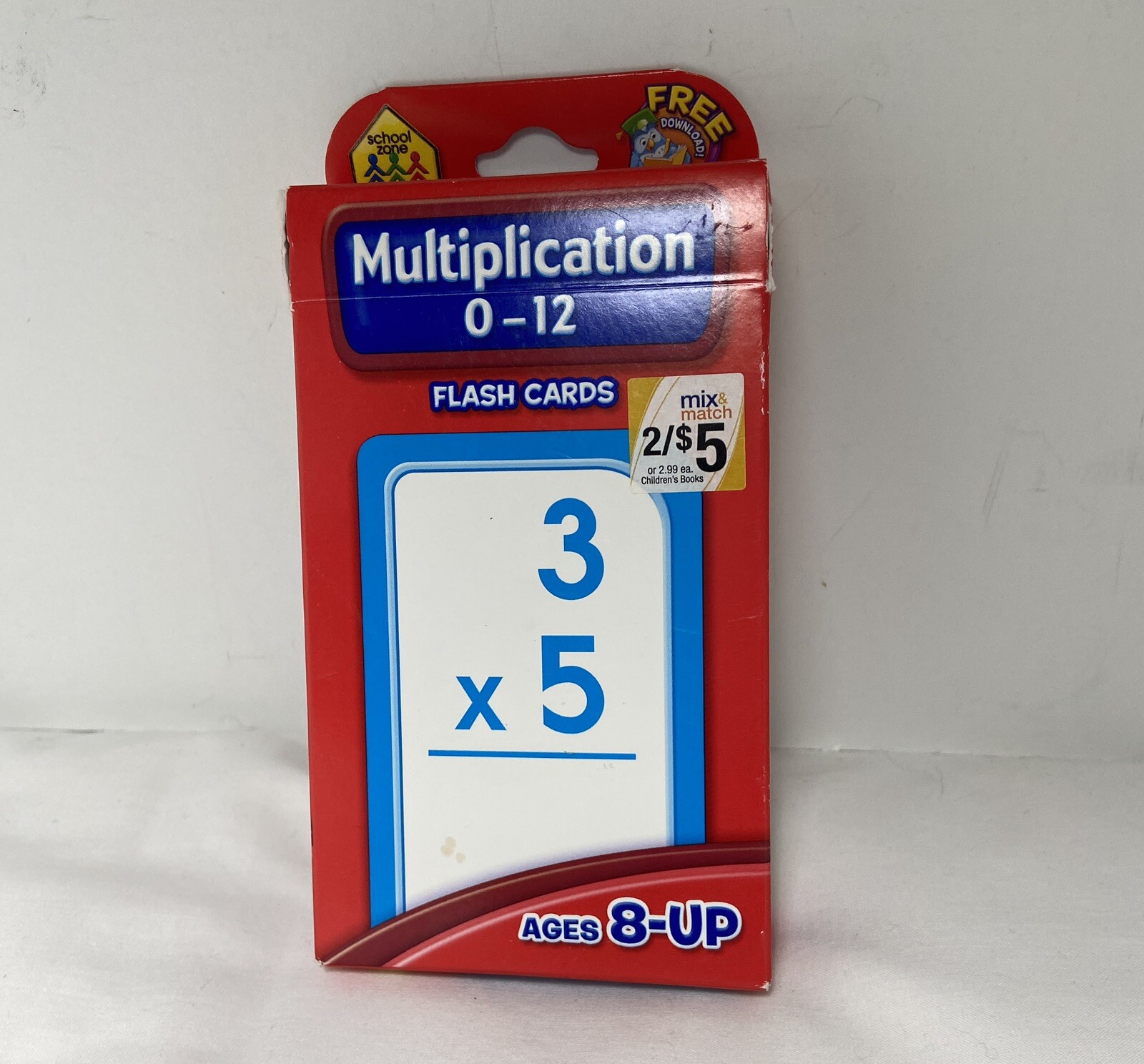 School Zone Multiplication 0-12 Flash Cards 3rd Grade 4th Grade Elementary Math