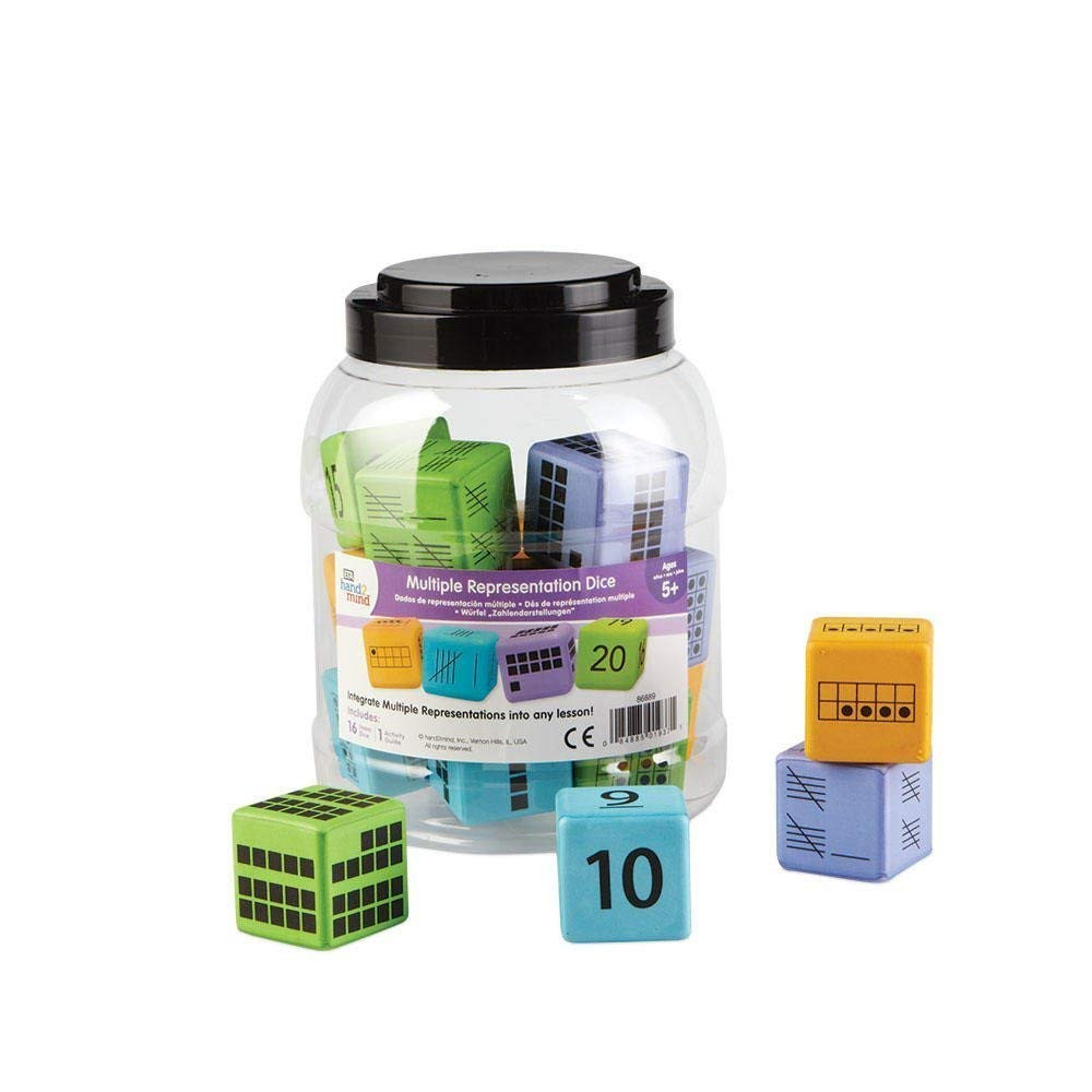 Math Activity Dice Set, Foam Math Dice for Kids Ages 5-8, 6 Sided Die Represents
