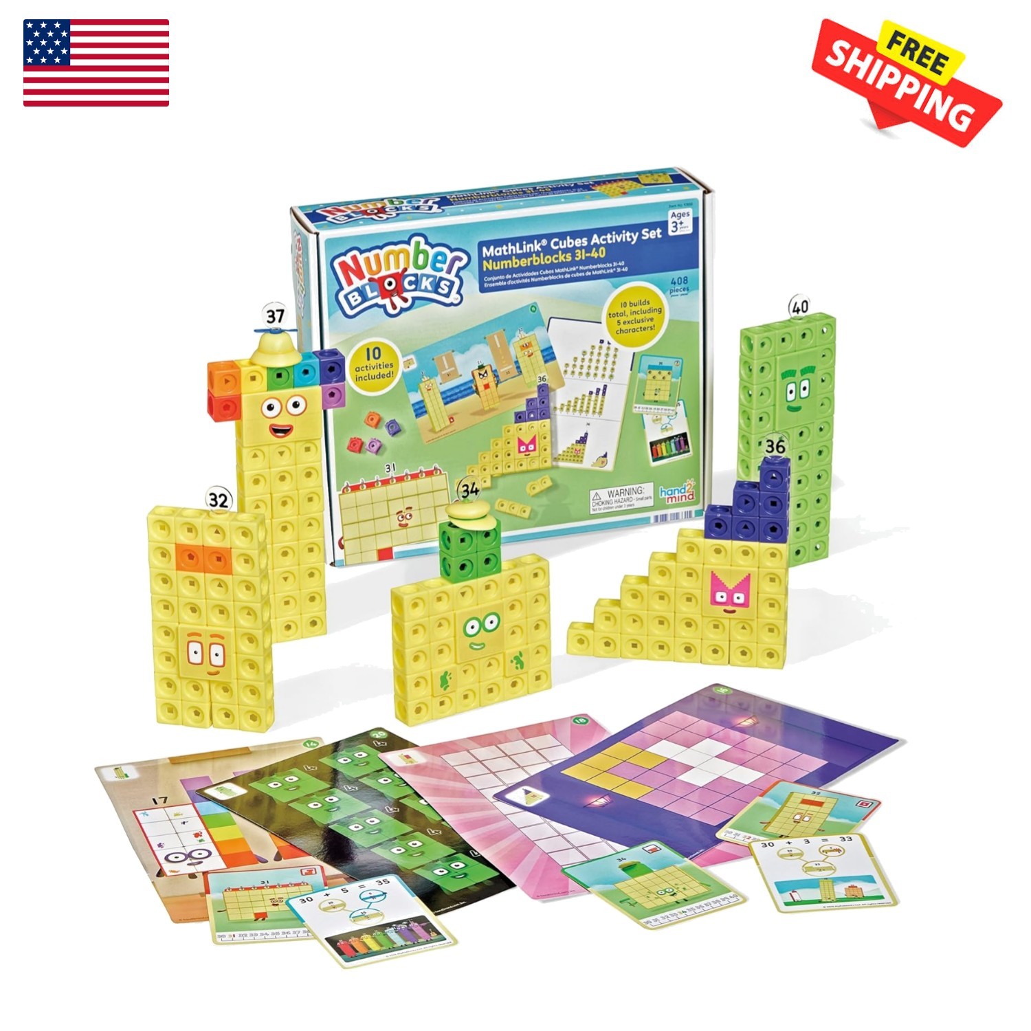 31-40 Mathlink Cubes Activity Set – Learn Numbers & Early Math Skills