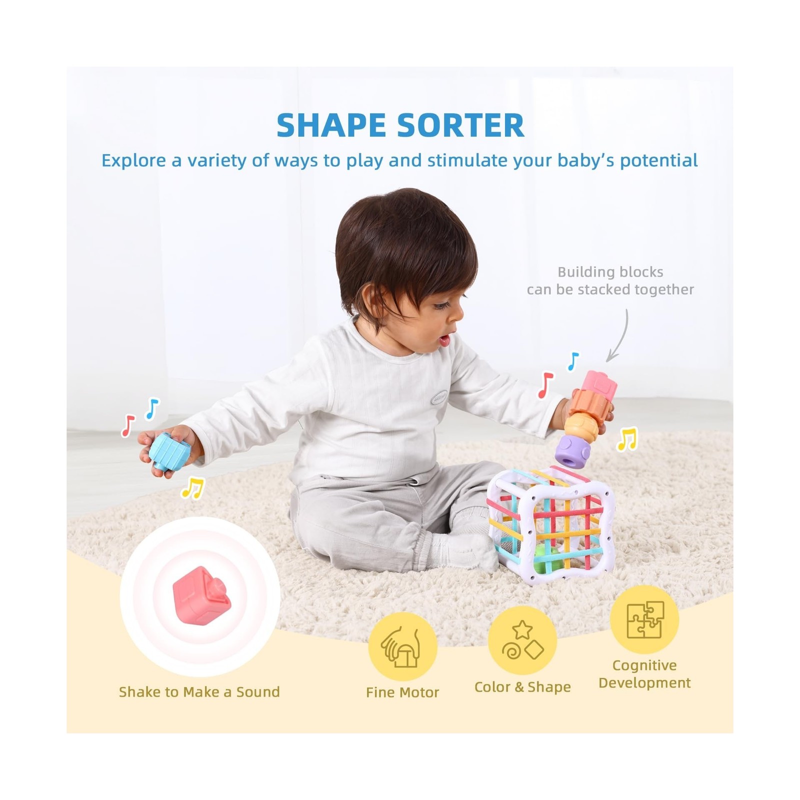 OOOK Montessori Toys for 1 Year Old, 7 in 1 Learning Educational Ki… Fast Ship