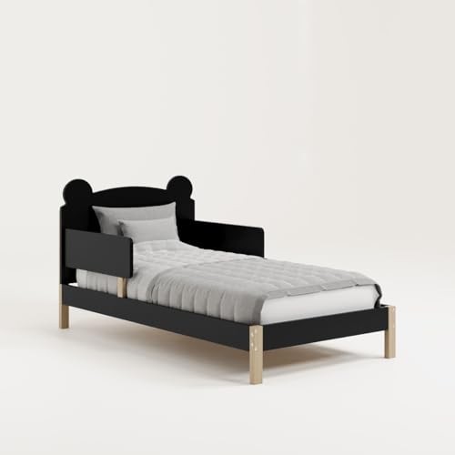 Storkcraft Teddy Bear Toddler Bed Black Driftwood – Greenguard Gold Certified