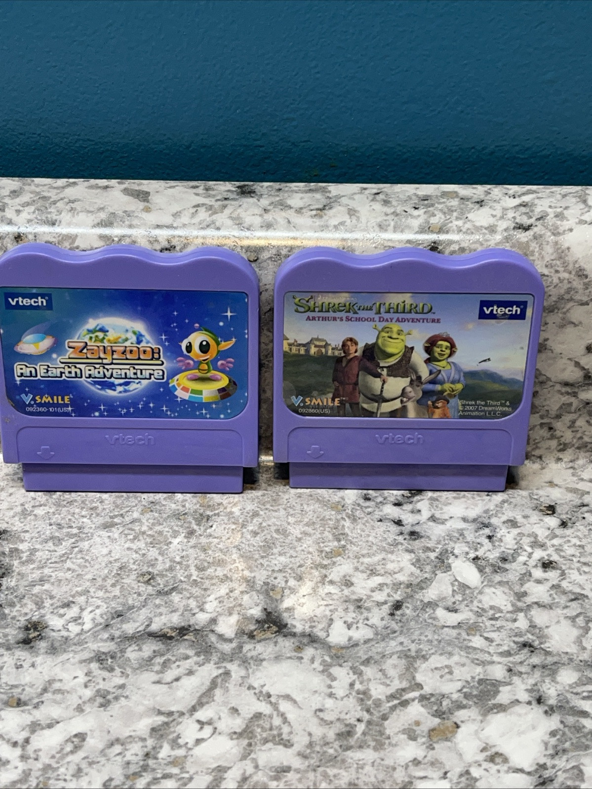 Vtech V.Smile Cars, Shrek, SCOOBY DOO &FUNLAND FRENZY Lot Of 4 Cartridges Only