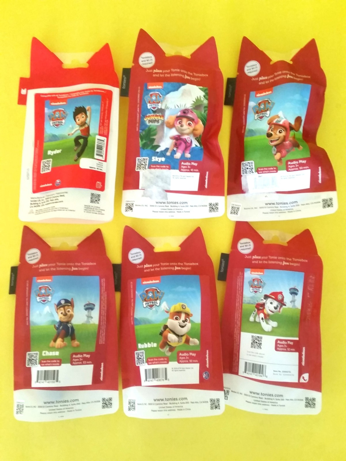 X6 SEALED) tonies PAW PATROL Ryder (SOLD OUT) Chase Rubble Marshall Skye Liberty