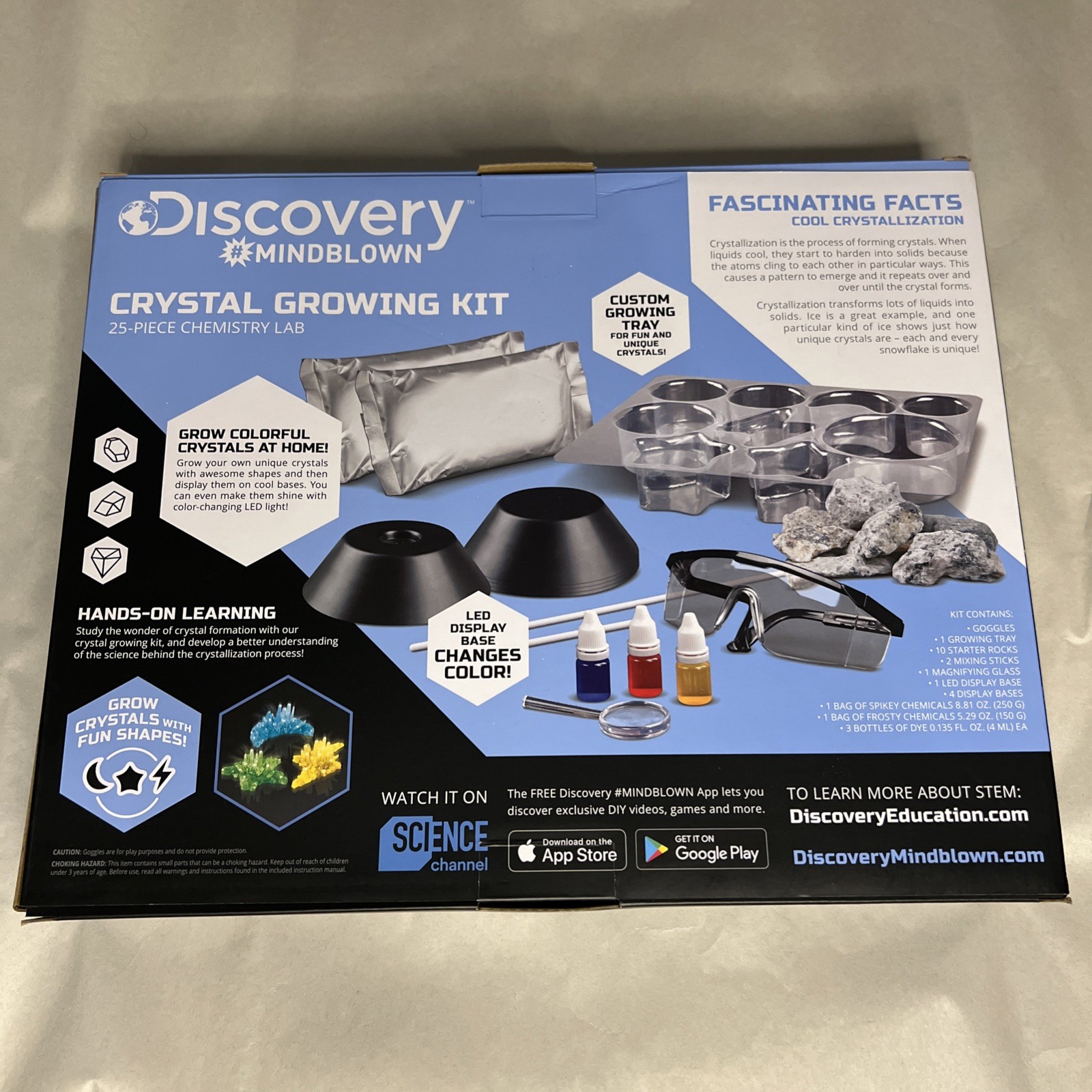 Discovery Mindblown Crystal Growing Kit 25 Piece Science Toys Kids 8+ NEW