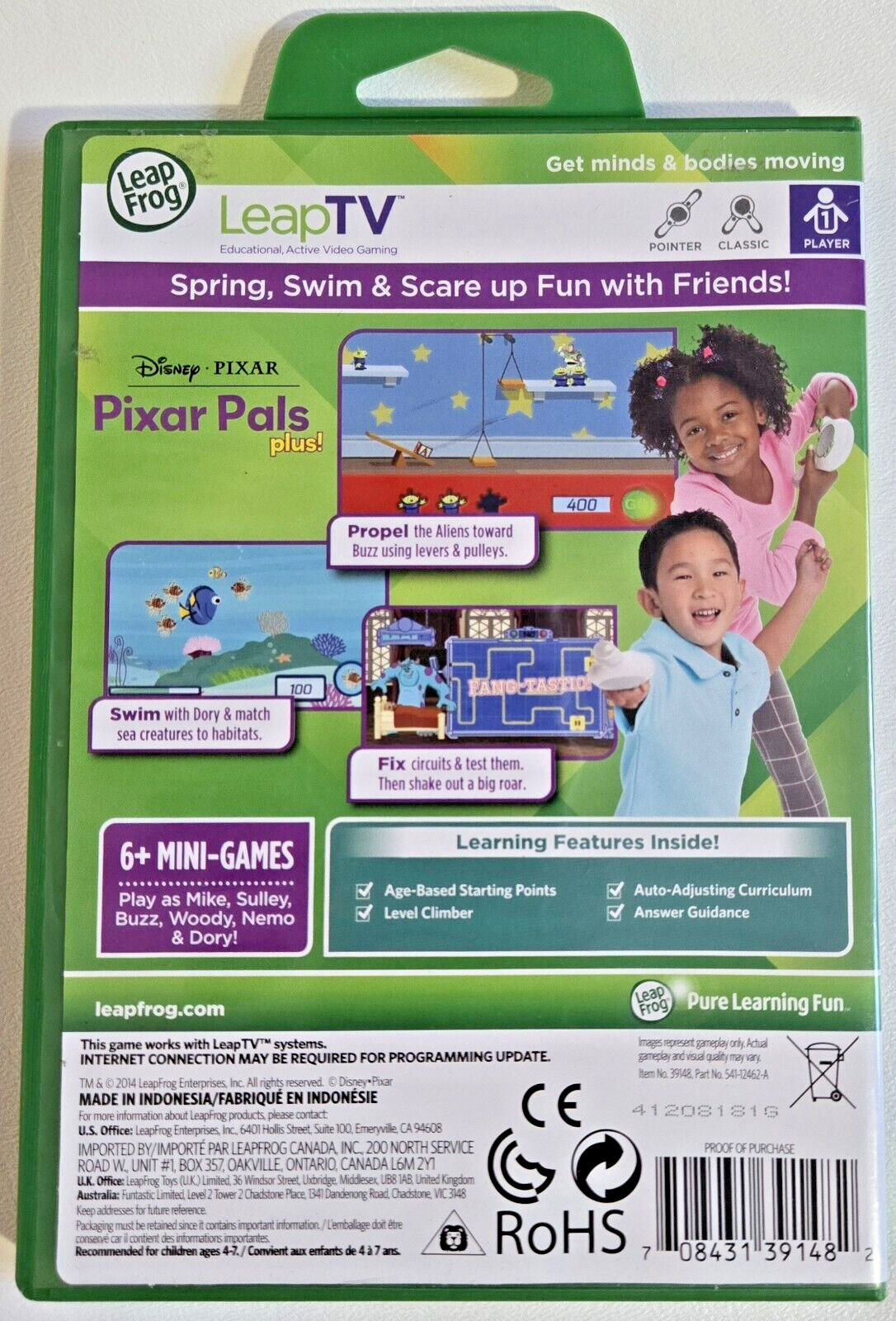 LeapFrog LeapTV Pixar Pals Plus! Game Science Ages 4-7 Pre K-1st Grade 1 – EUC