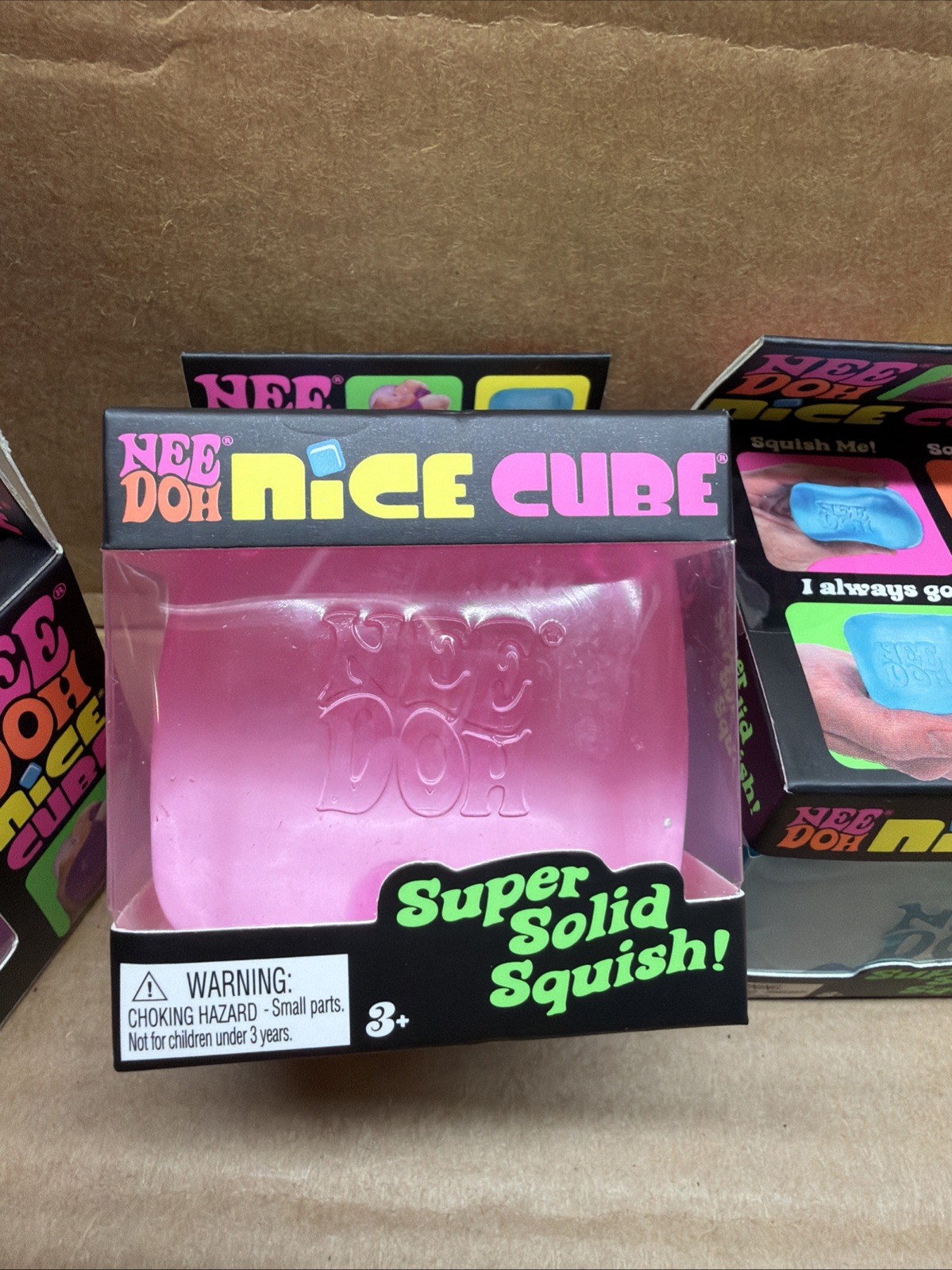 NeeDoh Nice Cube Super Solid Squish! Blue Pink Purple Lot Of 3 New In Boxes