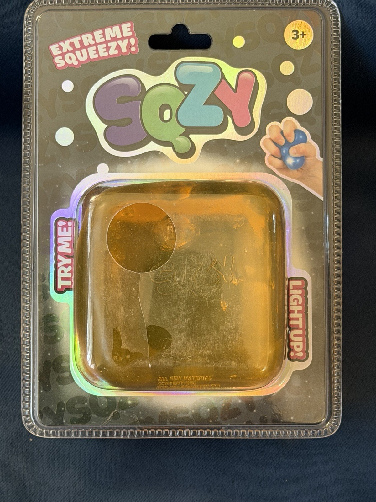 New Sunny Days Light-Up SQZY Orange Square EXTREME SQUEEZY! – Stress Toy-Squeeze