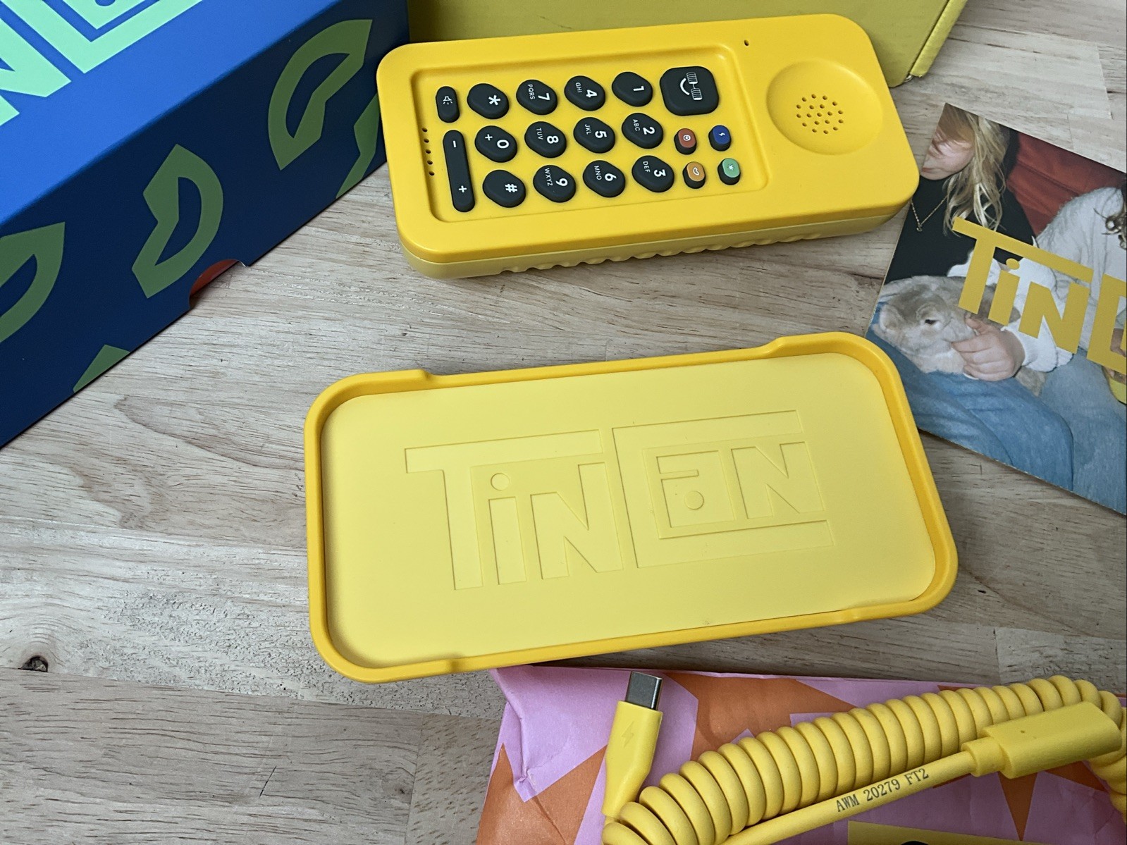 Tin Can Yellow Phone Kids Landline Answer Me – No Power Cable